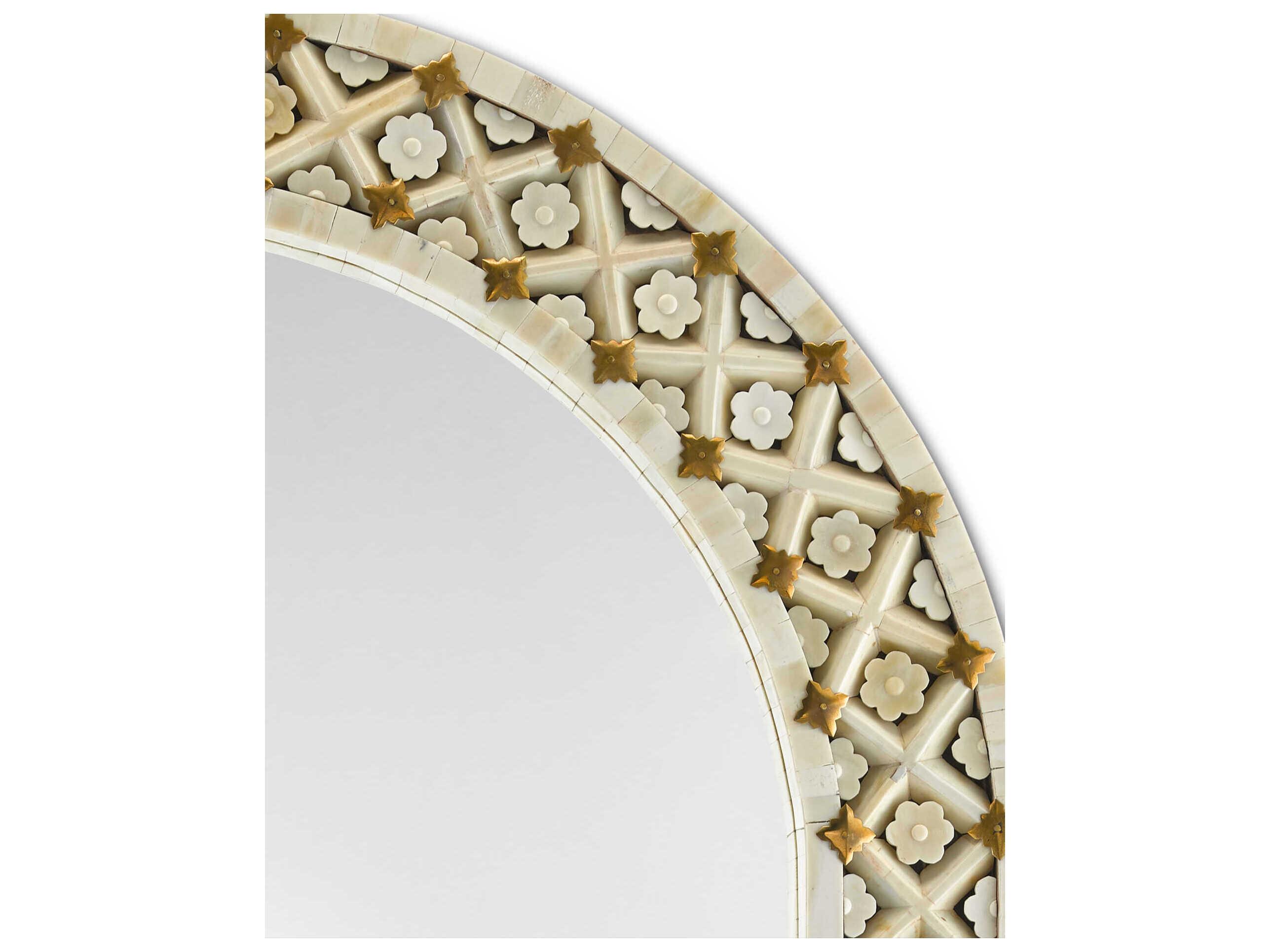 Currey & Company Ellaria Natural Bone / Brass Wall Mirror