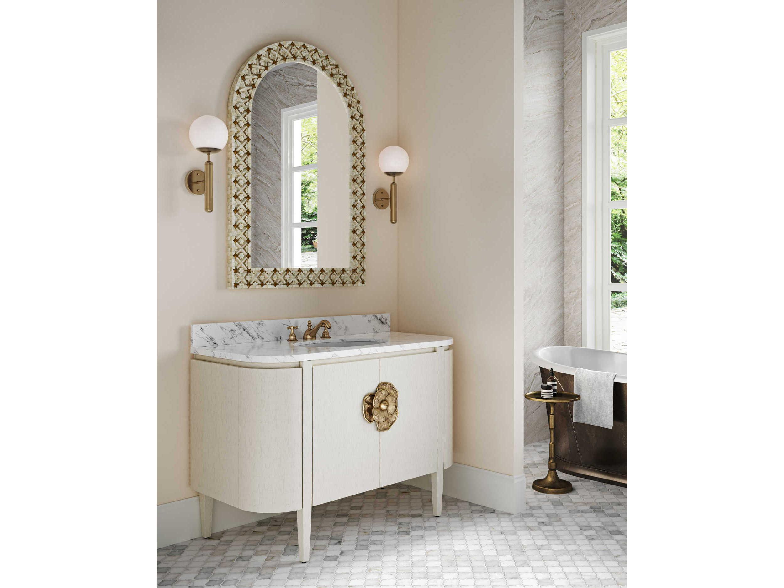 Currey & Company Ellaria Natural Bone / Brass Wall Mirror