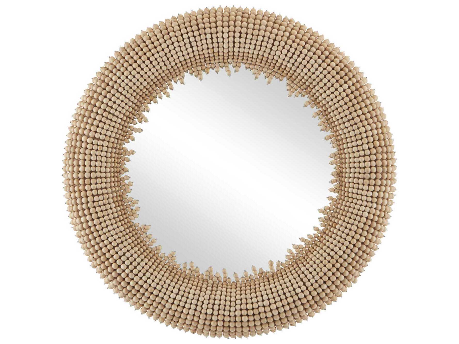 Currey & Company Jeanie Beige Round Wall Mirror