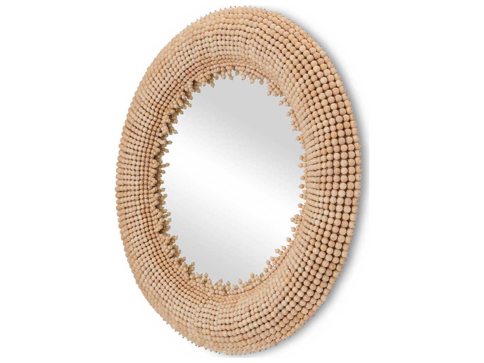 Currey & Company Jeanie Beige Round Wall Mirror