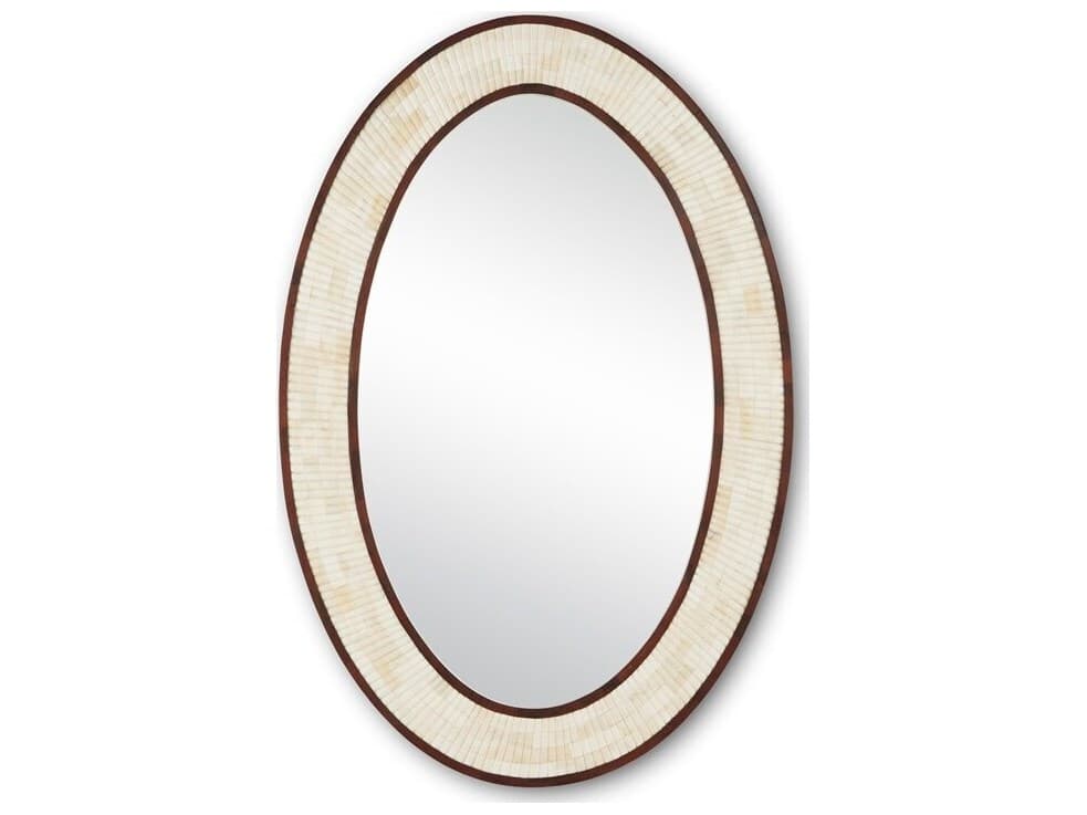 Currey & Company Andar Natural / Dark Walnut Oval Wall Mirror