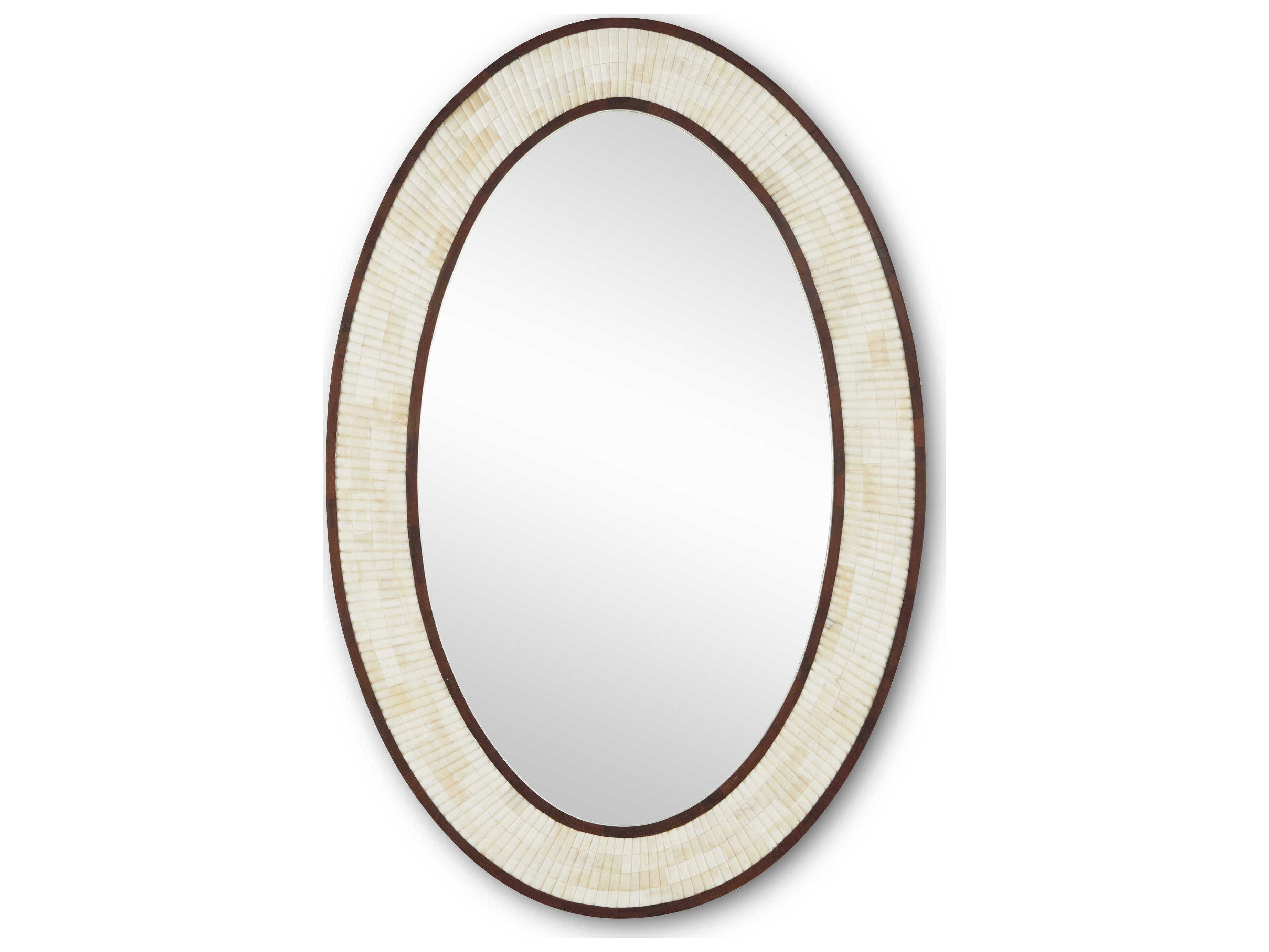 Currey & Company Andar Natural / Dark Walnut Oval Wall Mirror