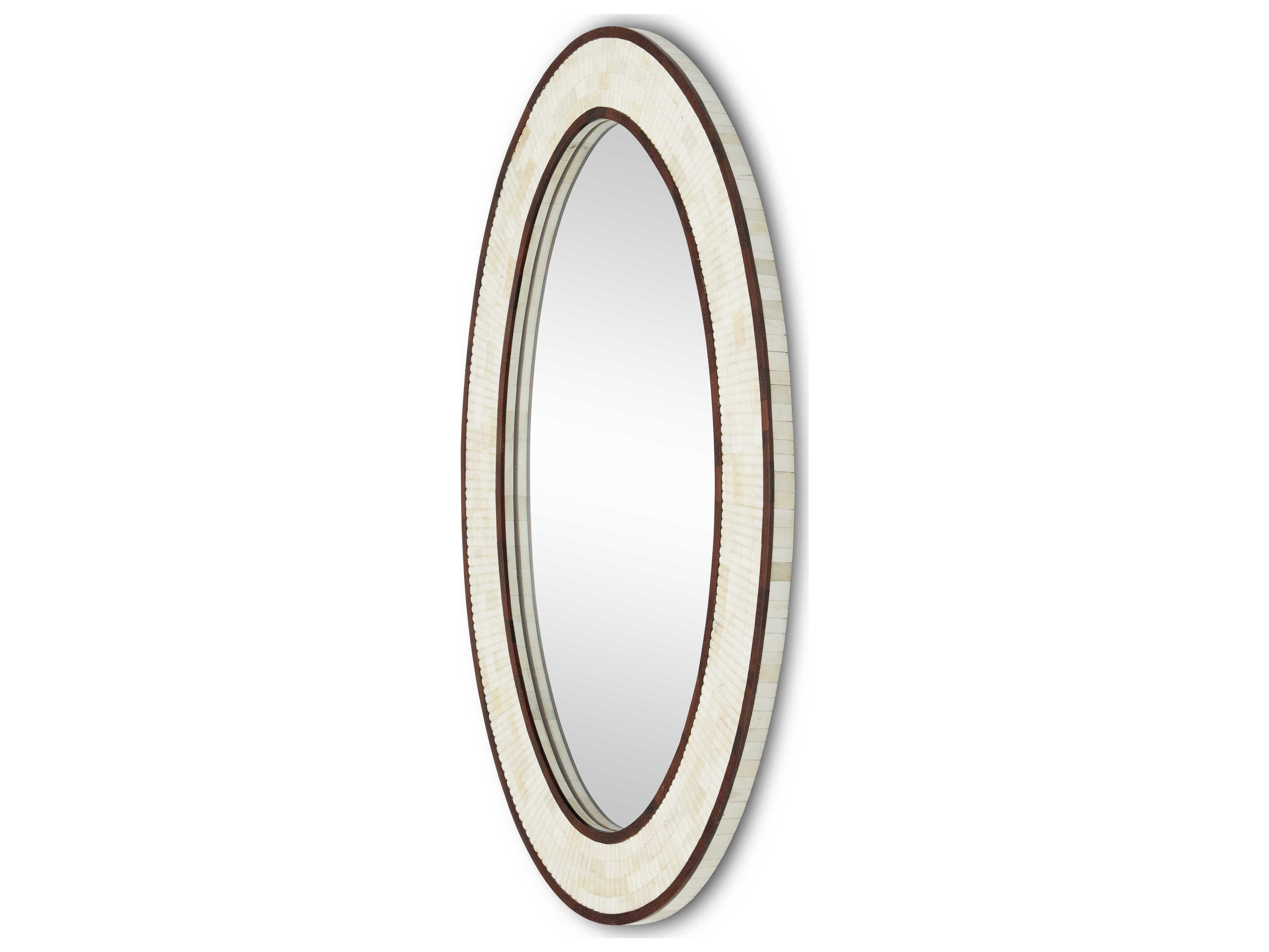 Currey & Company Andar Natural / Dark Walnut Oval Wall Mirror