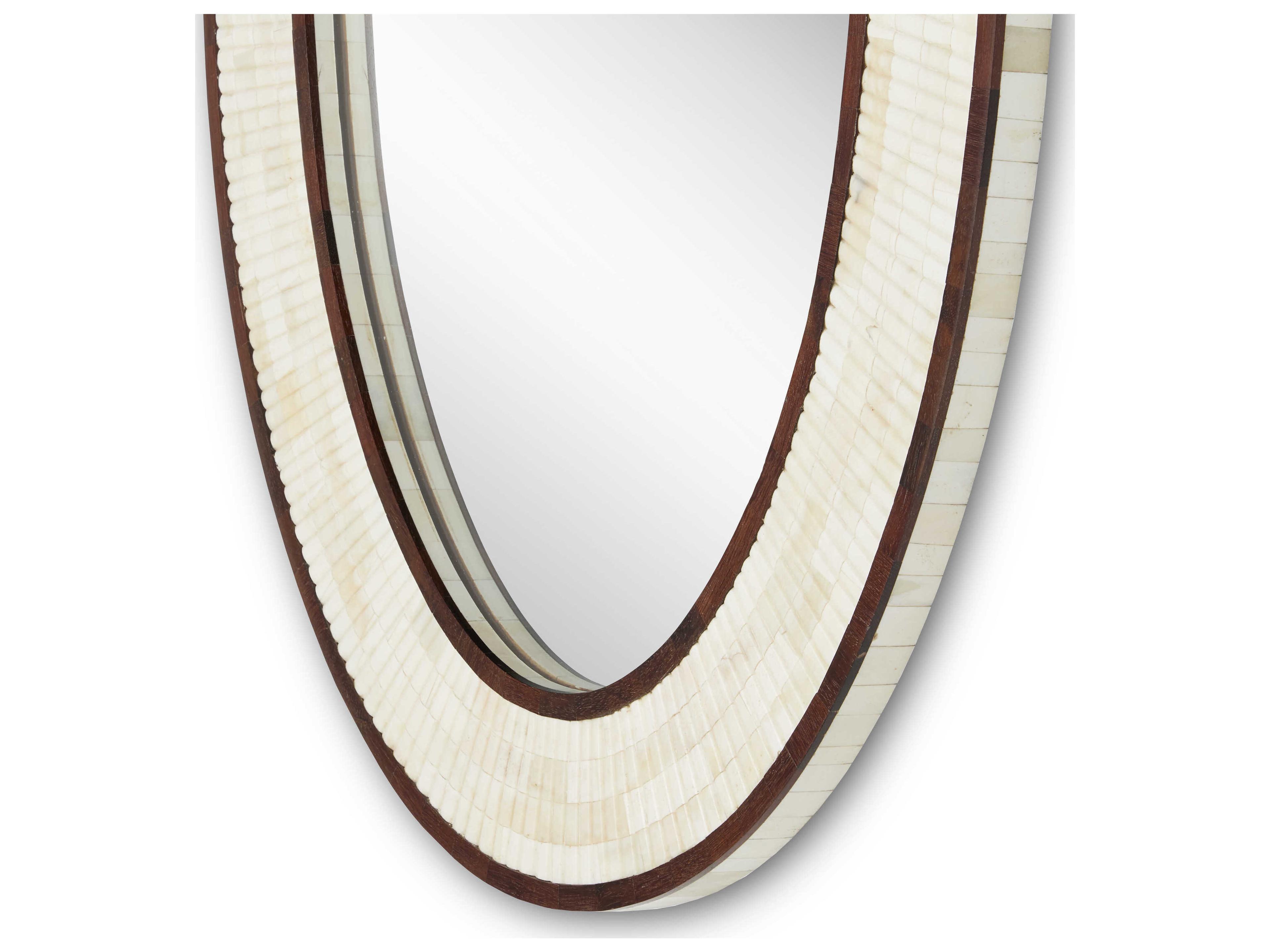 Currey & Company Andar Natural / Dark Walnut Oval Wall Mirror