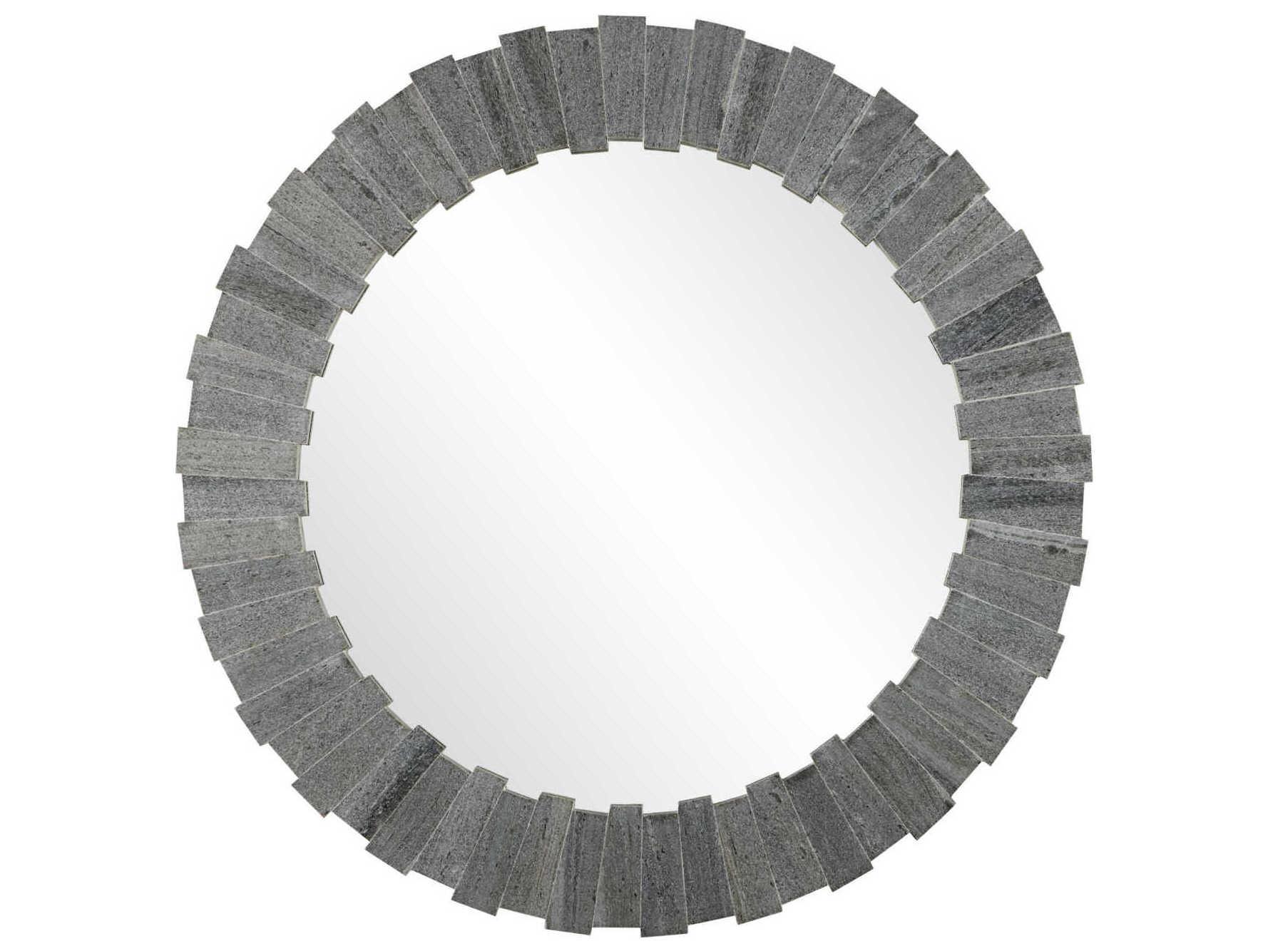 Currey & Company Dario Gray Round Wall Mirror