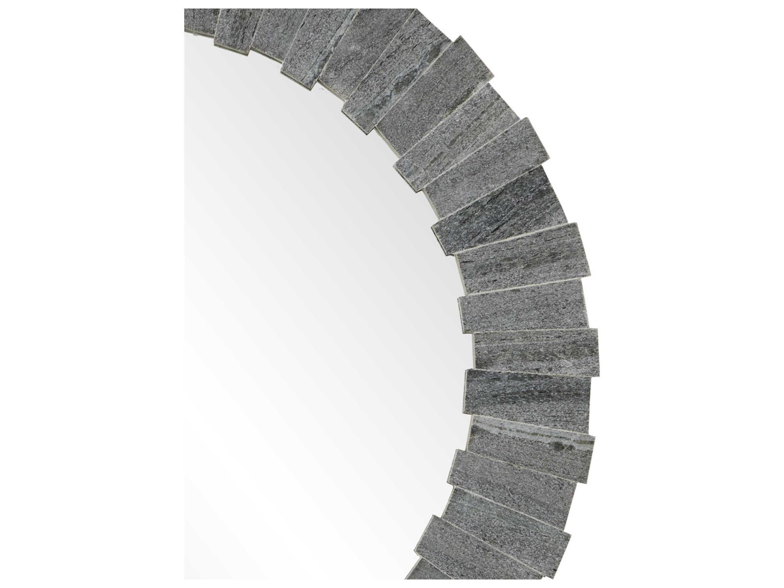 Currey & Company Dario Gray Round Wall Mirror