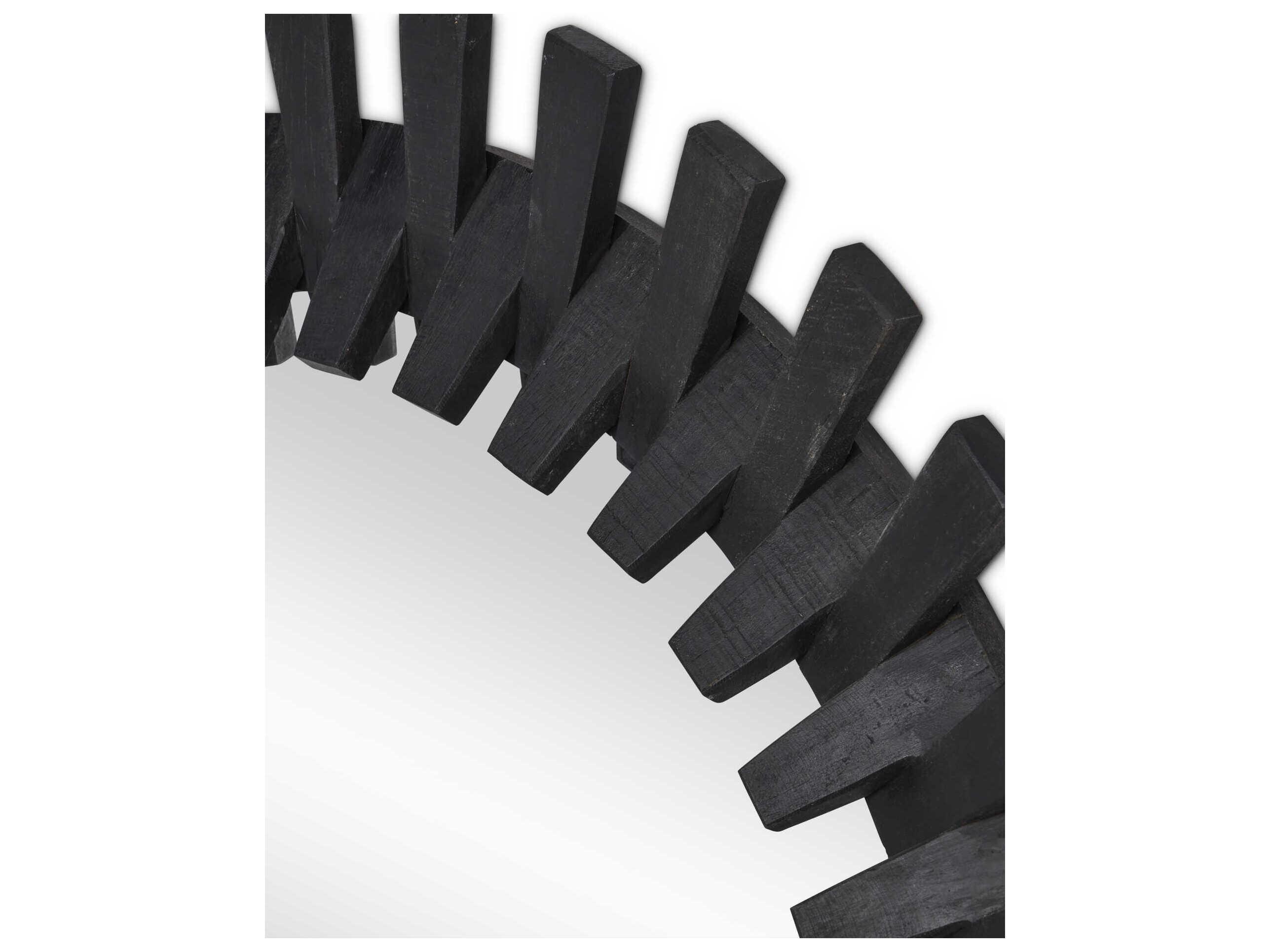 Currey & Company Diza Black Round Wall Mirror