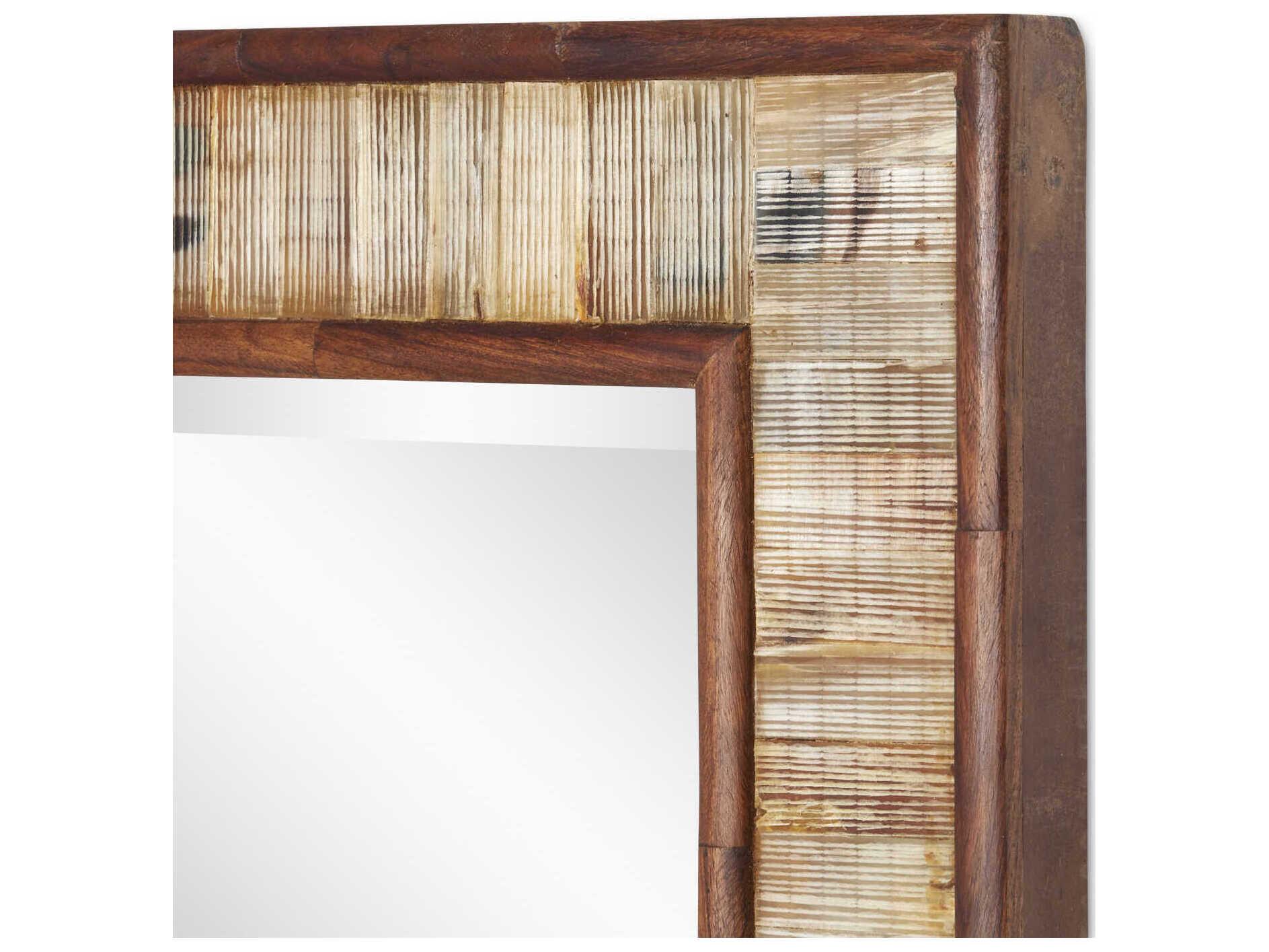 Currey & Company Hyson Chiseled Horn / Natural Square Wall Mirror