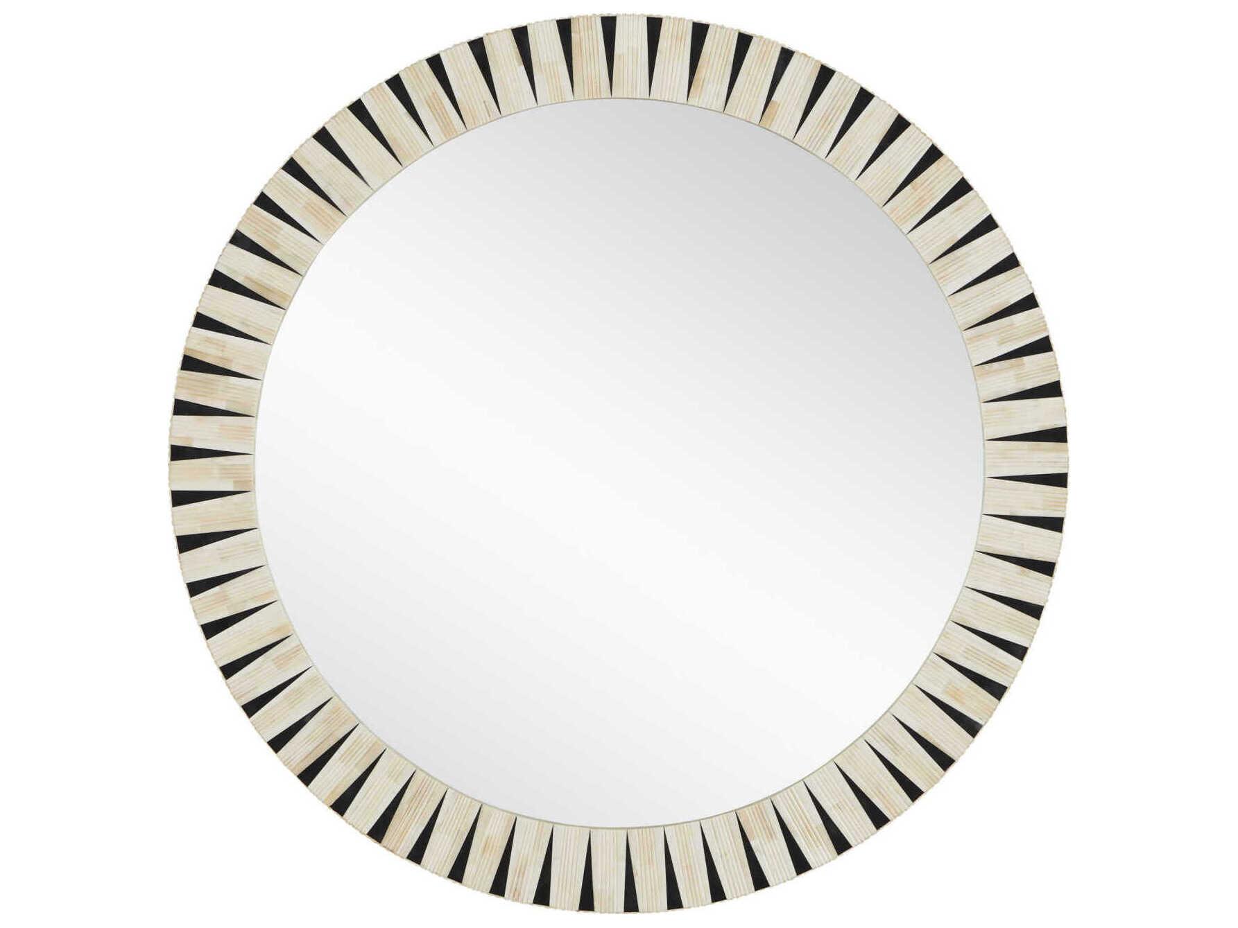 Currey & Company Arvi Natural / Black Round Wall Mirror