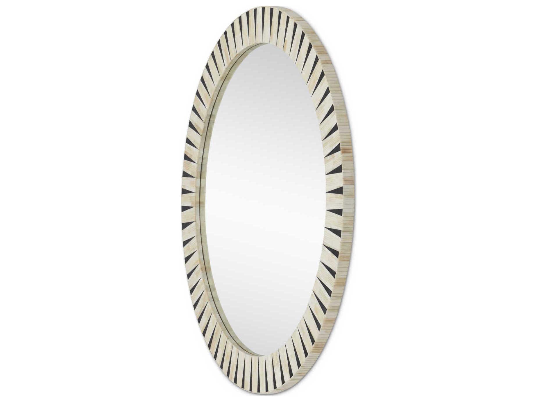 Currey & Company Arvi Natural / Black Round Wall Mirror