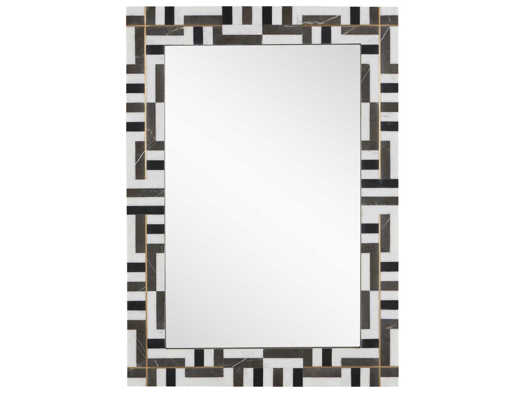 Currey & Company Gentry Natural / Brass Rectangular Wall Mirror