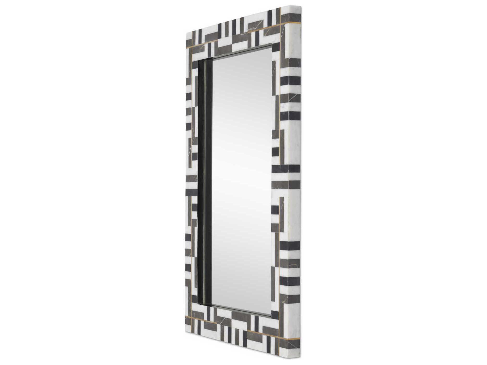 Currey & Company Gentry Natural / Brass Rectangular Wall Mirror