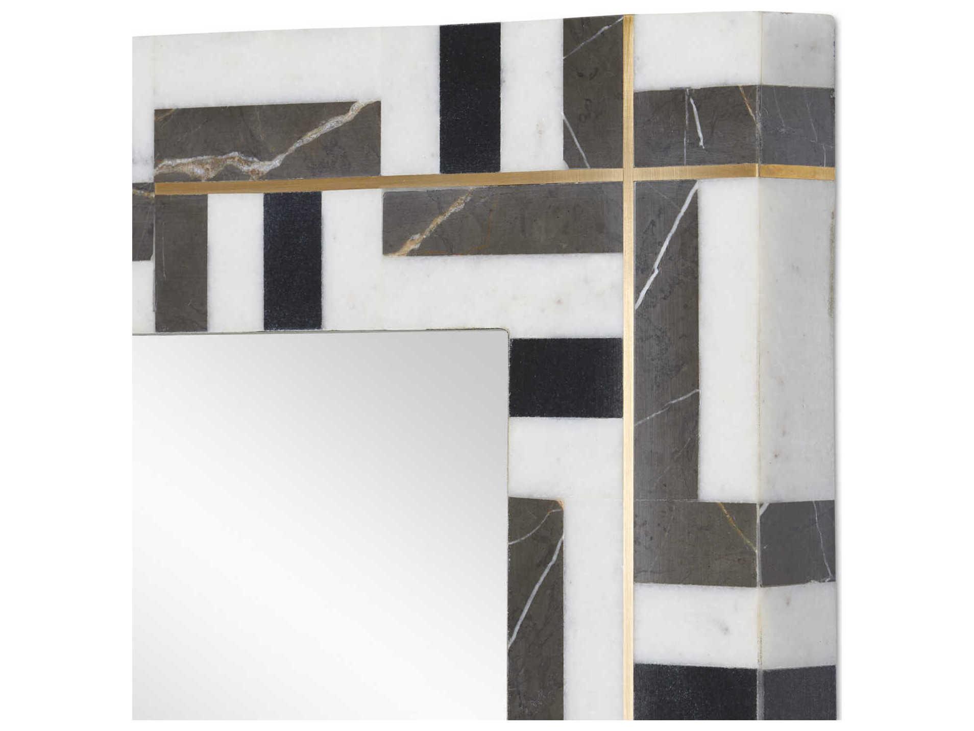 Currey & Company Gentry Natural / Brass Rectangular Wall Mirror