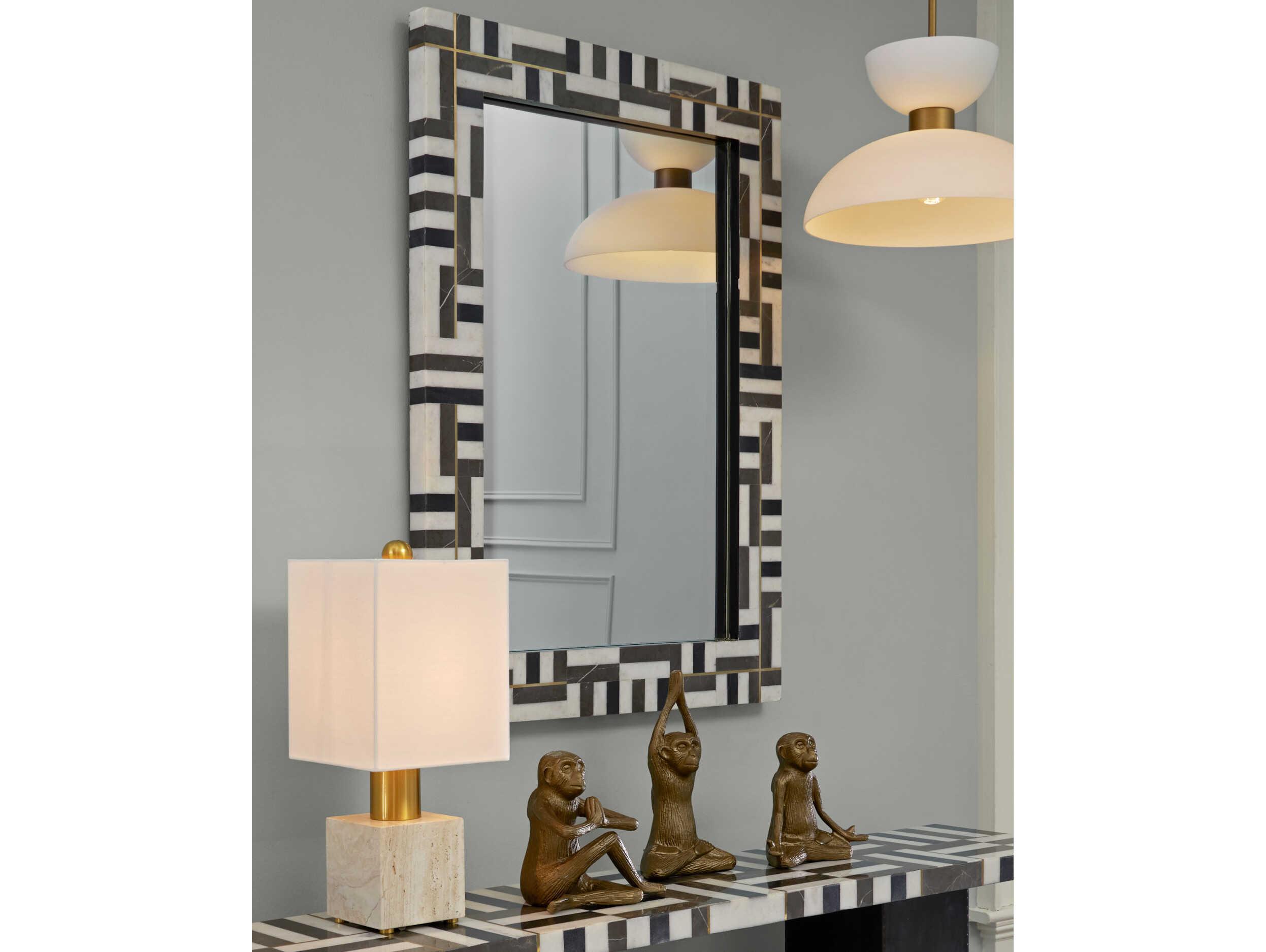 Currey & Company Gentry Natural / Brass Rectangular Wall Mirror