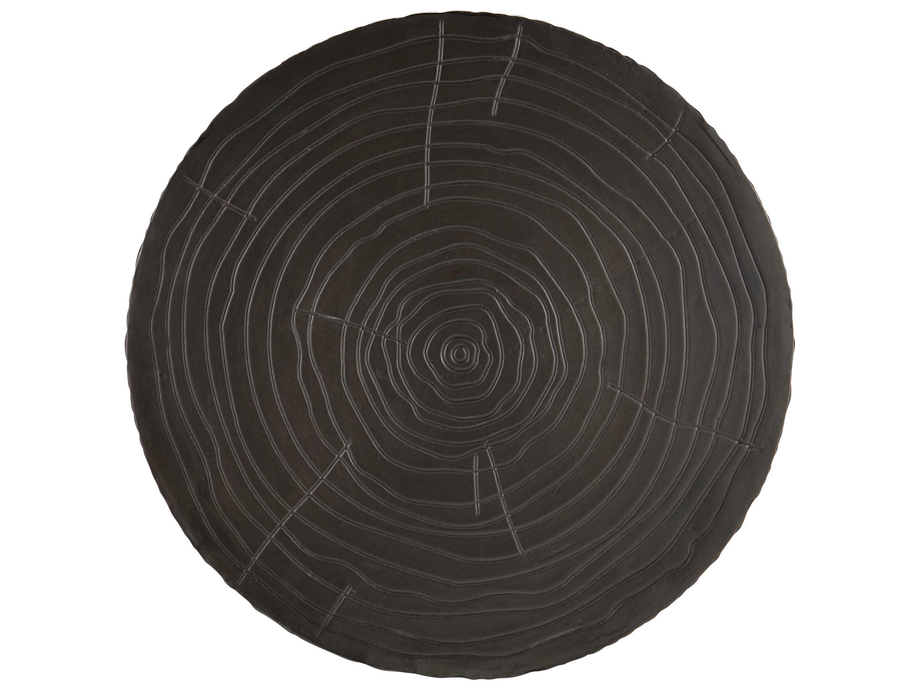 Currey & Company Terra Round Wood Bronze Brass End Table