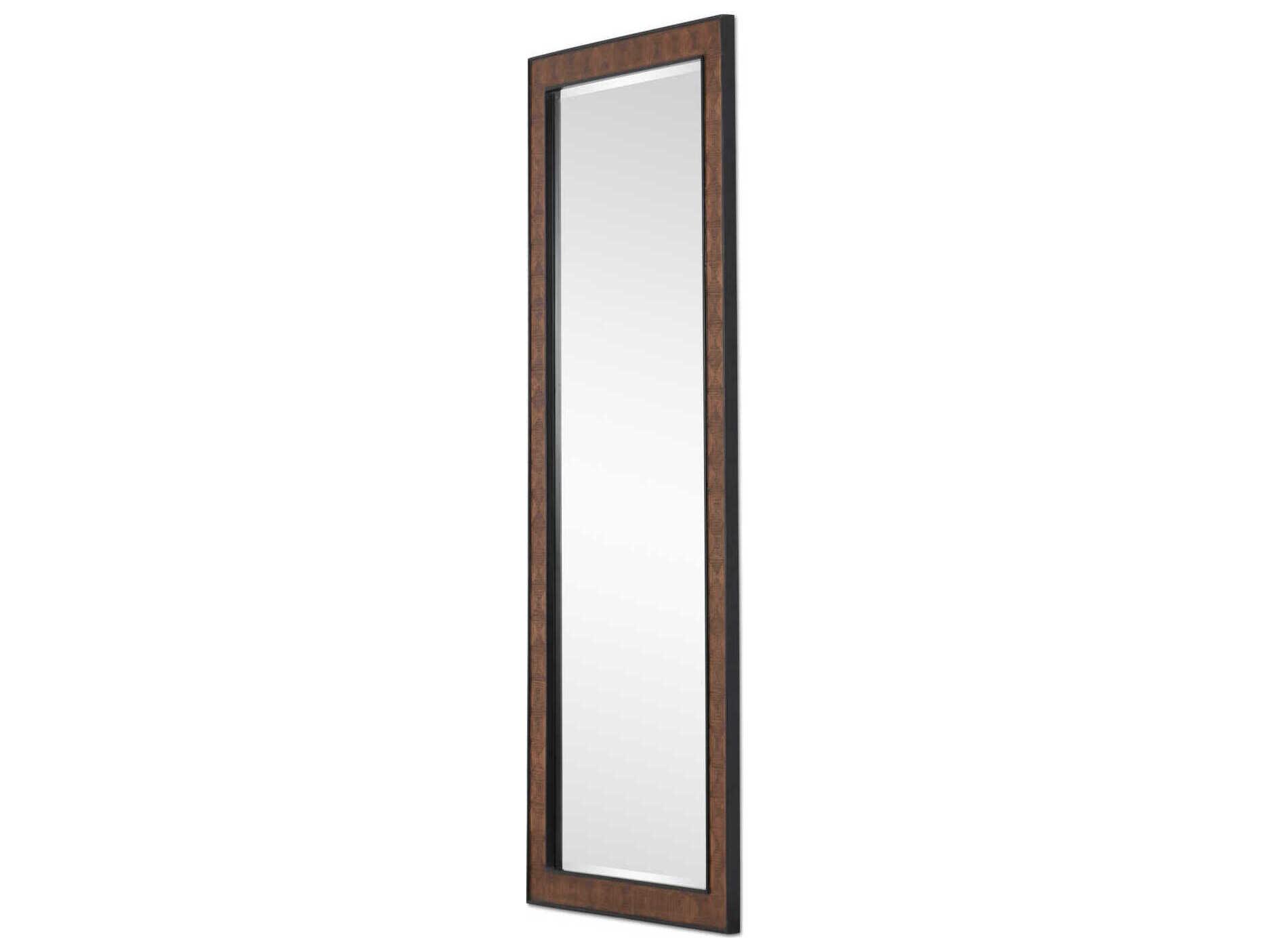 Currey & Company Dorian Kona / Black Rectangular Floor Mirror