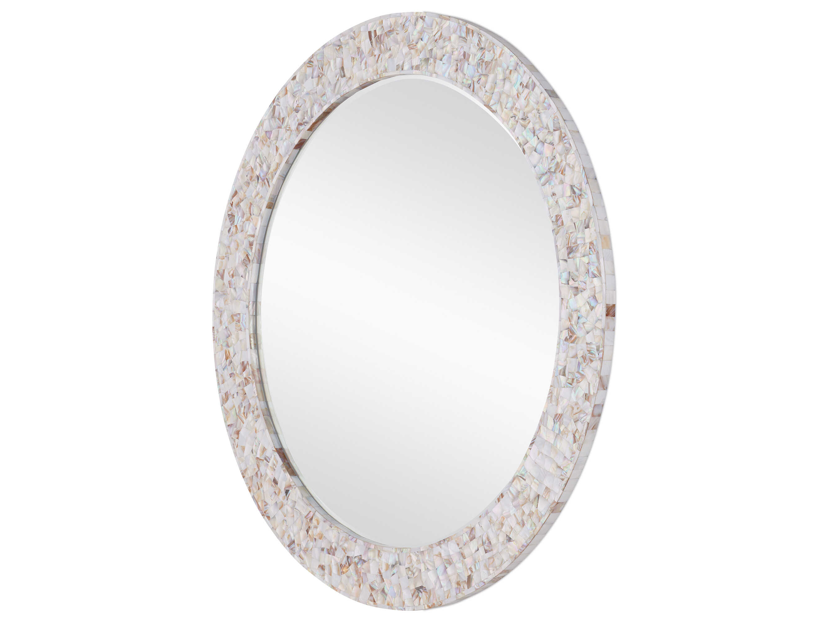 Currey & Company Uma Mother of Pearl Round Wall Mirror