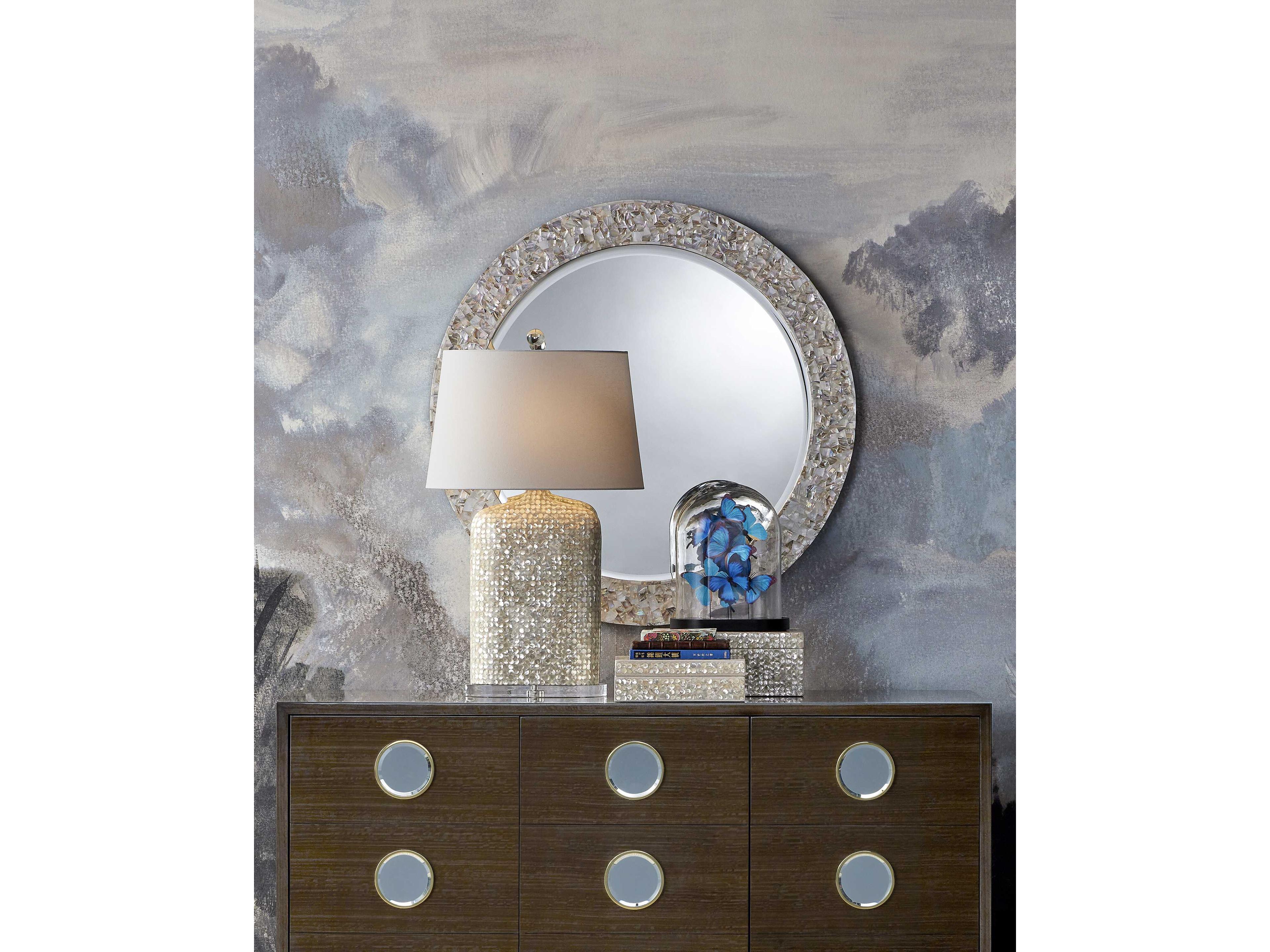 Currey & Company Uma Mother of Pearl Round Wall Mirror