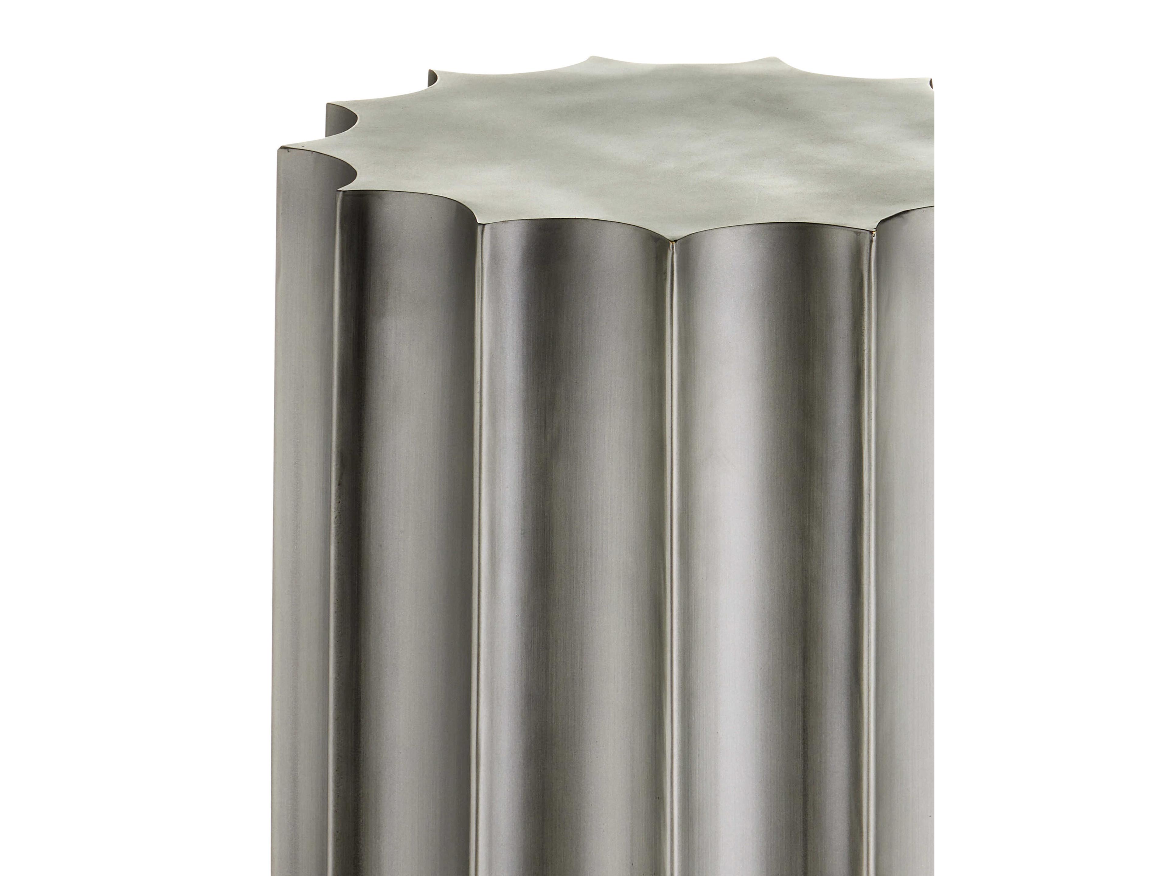 Currey & Company Kanti 11" Round Metal Graphite End Table