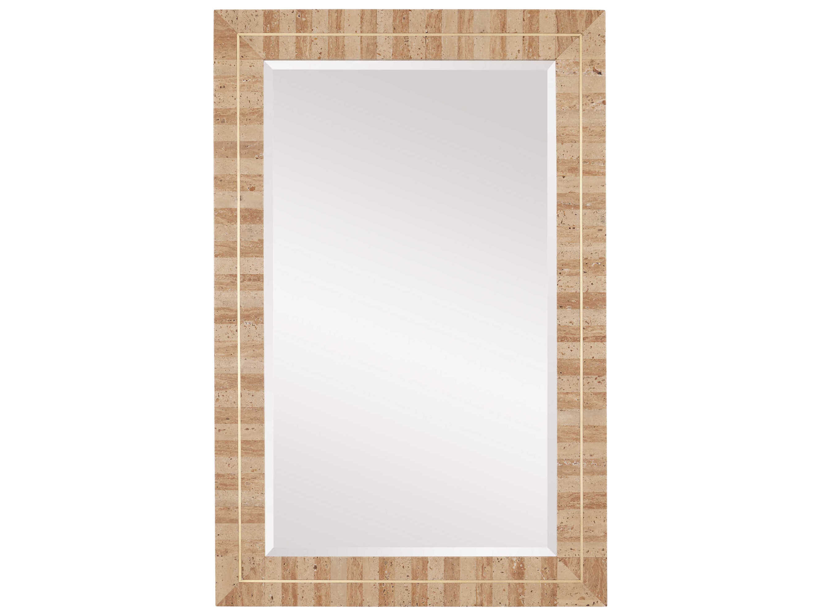 Currey & Company Dezi Natural Brass Rectangular Wall Mirror