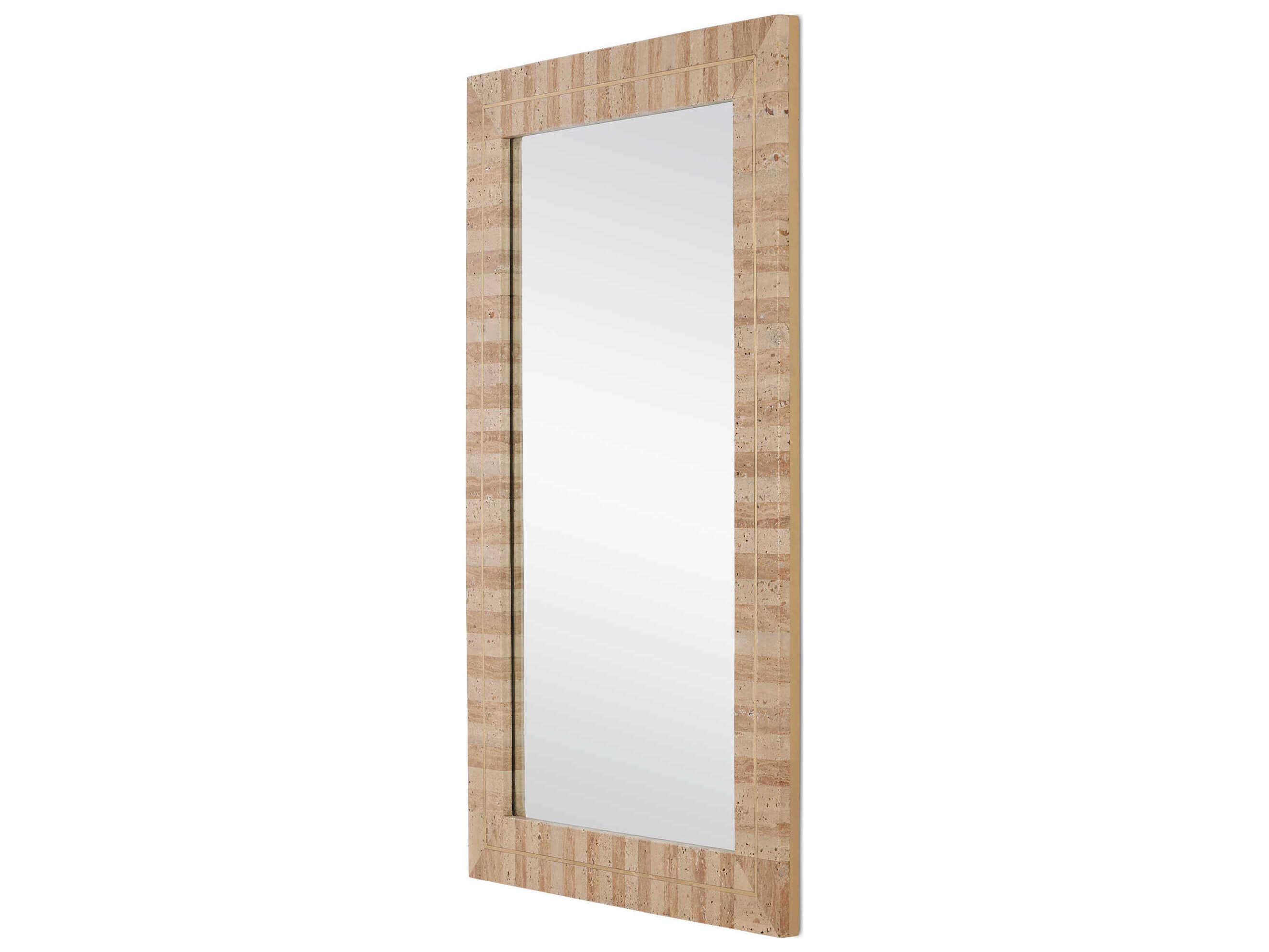 Currey & Company Dezi Natural Brass Rectangular Wall Mirror