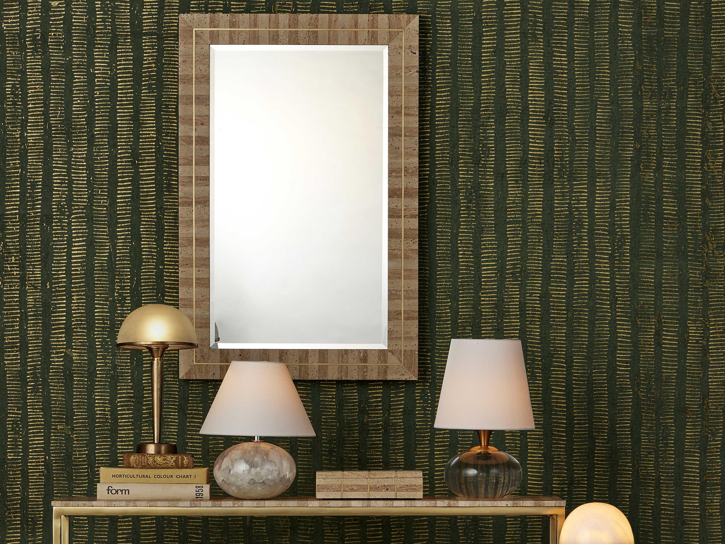 Currey & Company Dezi Natural Brass Rectangular Wall Mirror