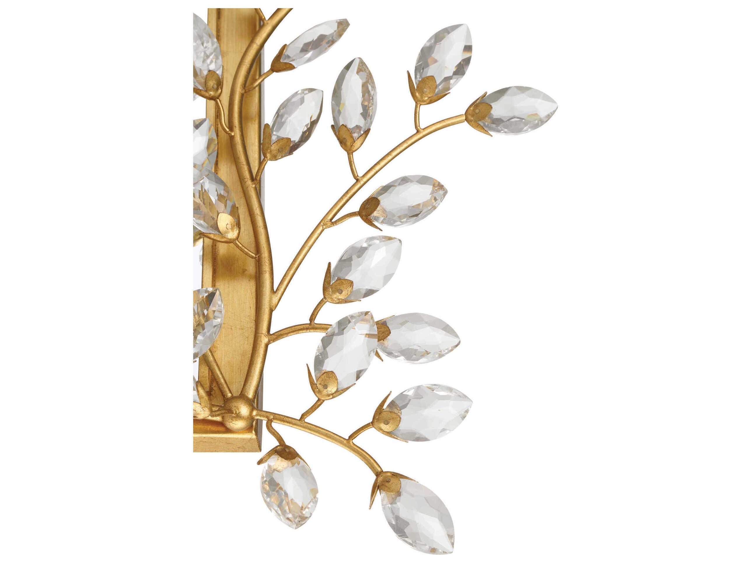 Currey & Company Forget-Me-Not Gold Rectangular Wall Mirror