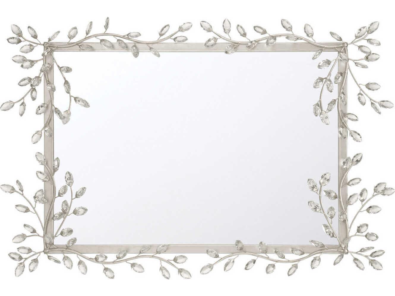 Currey & Company Forget-Me-Not Silver Rectangular Wall Mirror