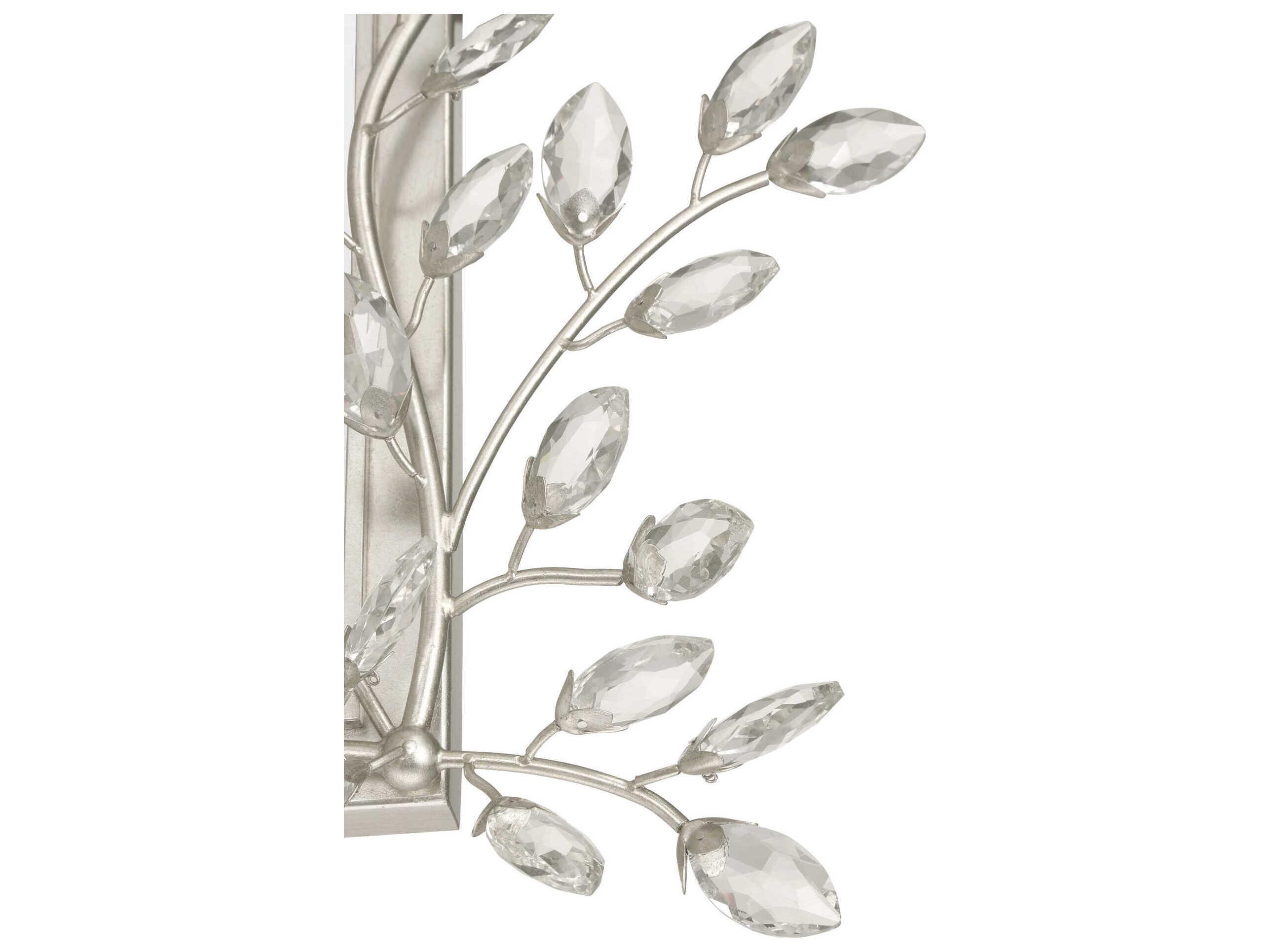 Currey & Company Forget-Me-Not Silver Rectangular Wall Mirror