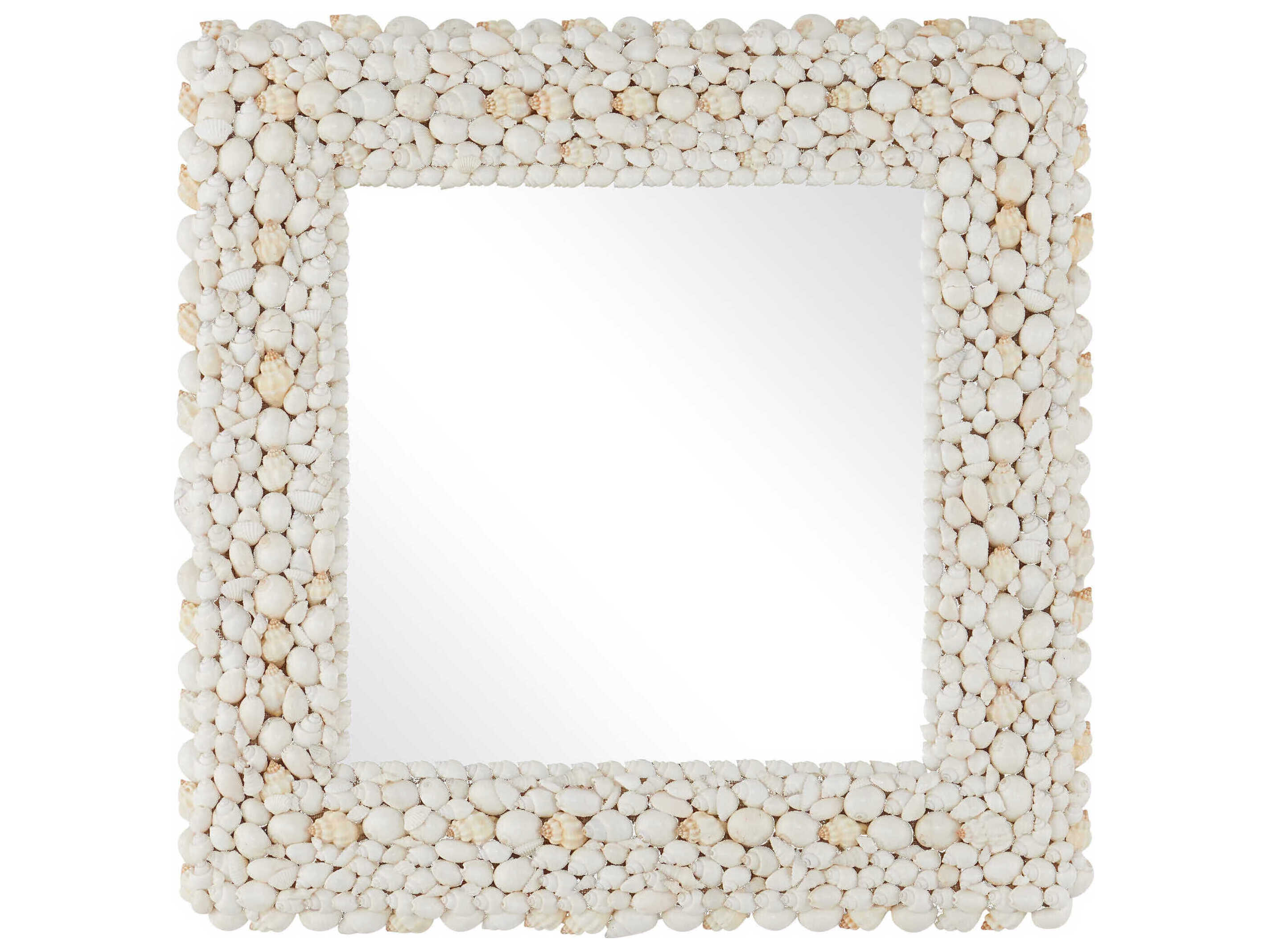 Currey & Company Piddock White Square Wall Mirror
