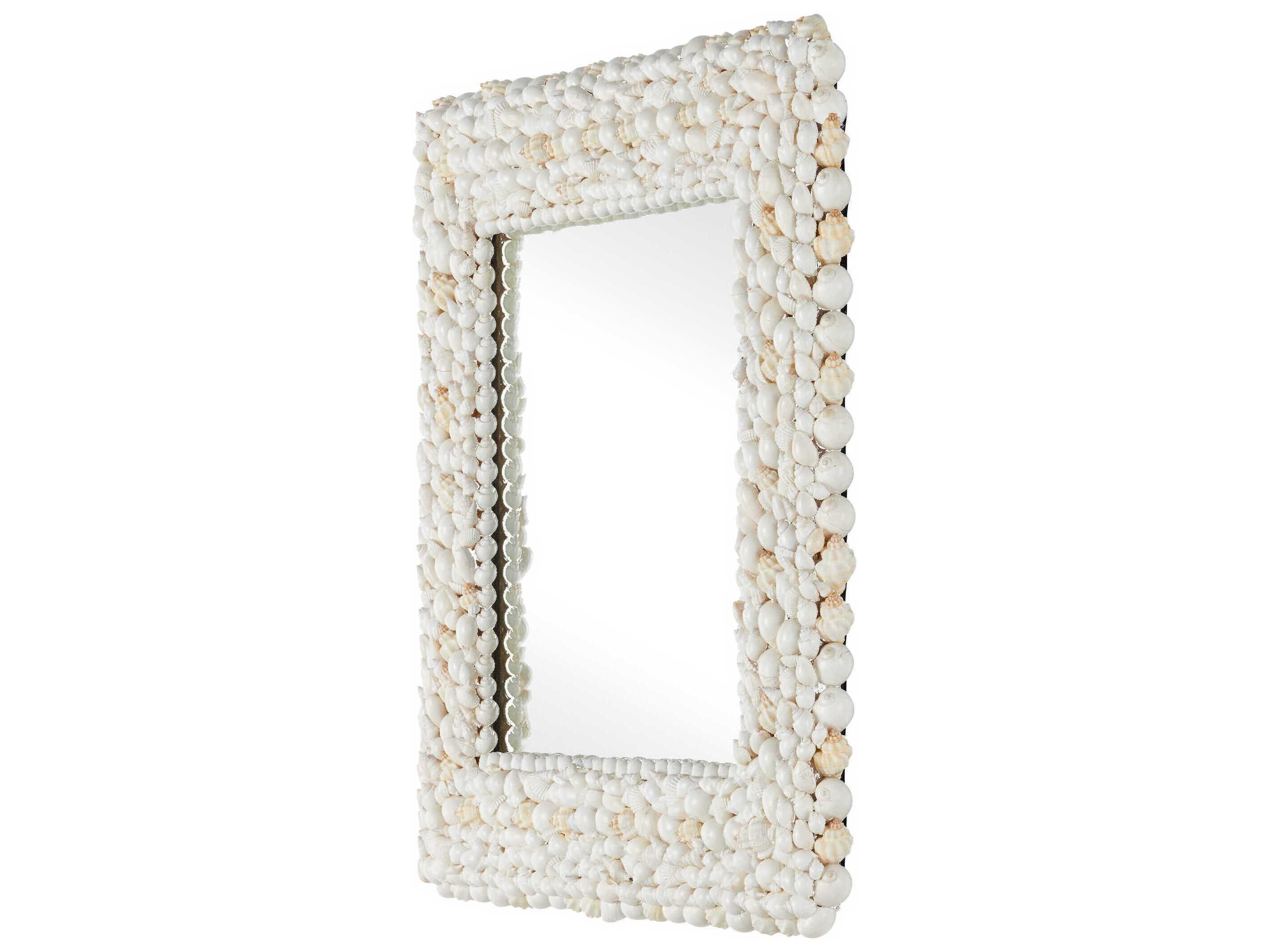 Currey & Company Piddock White Square Wall Mirror