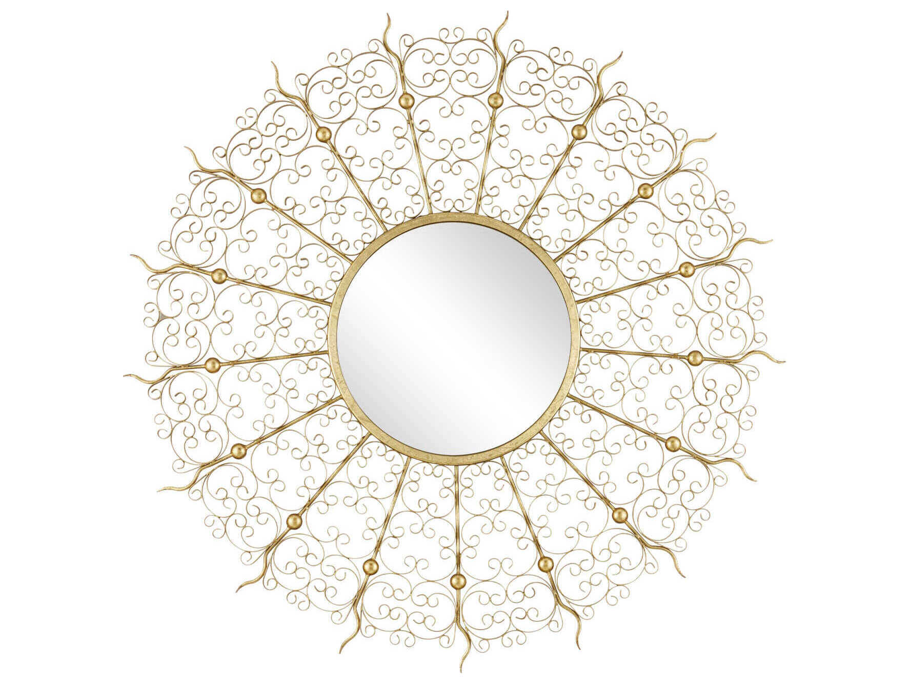 Currey & Company Levain Gold Leaf Round Wall Mirror