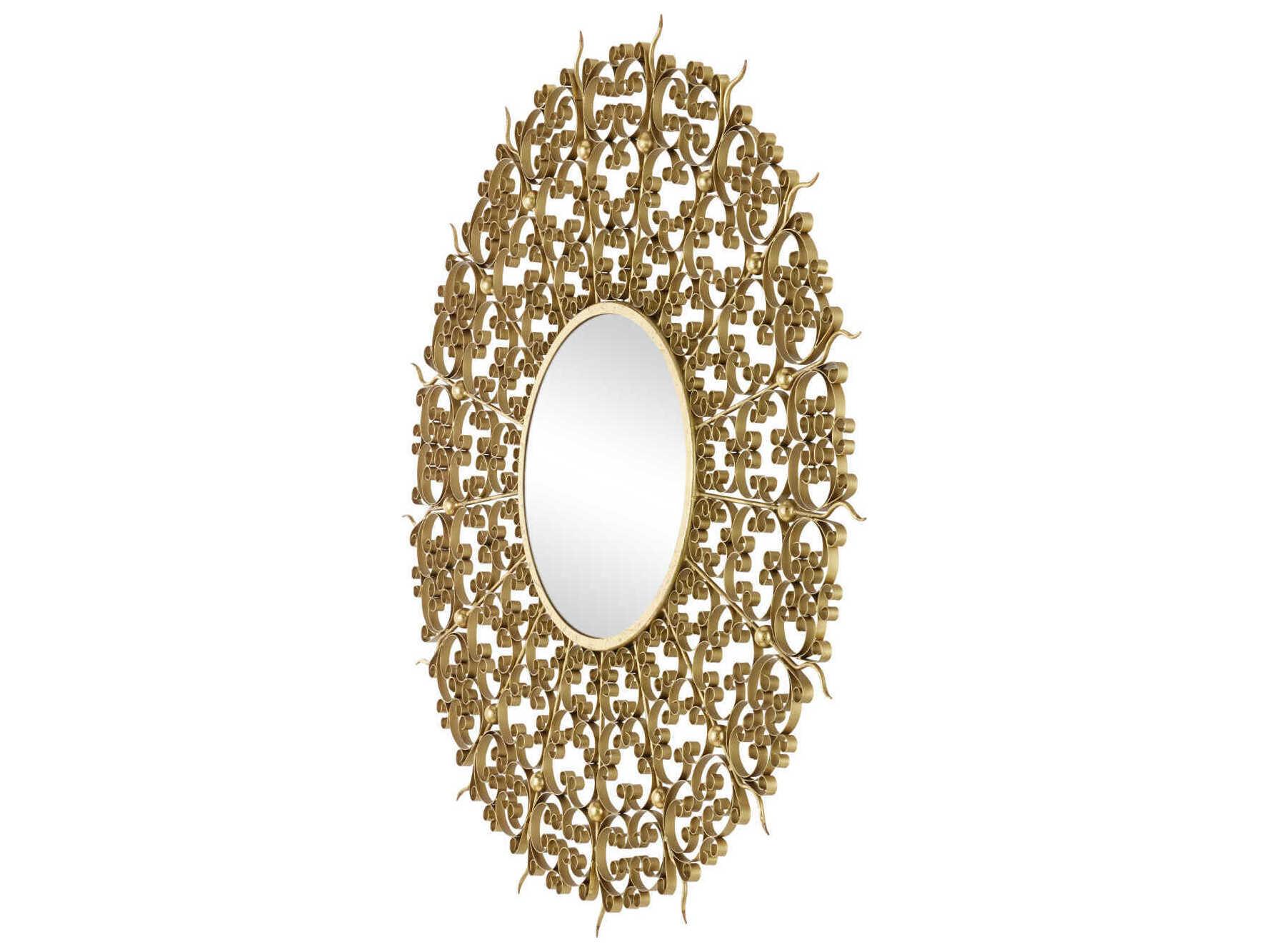 Currey & Company Levain Gold Leaf Round Wall Mirror