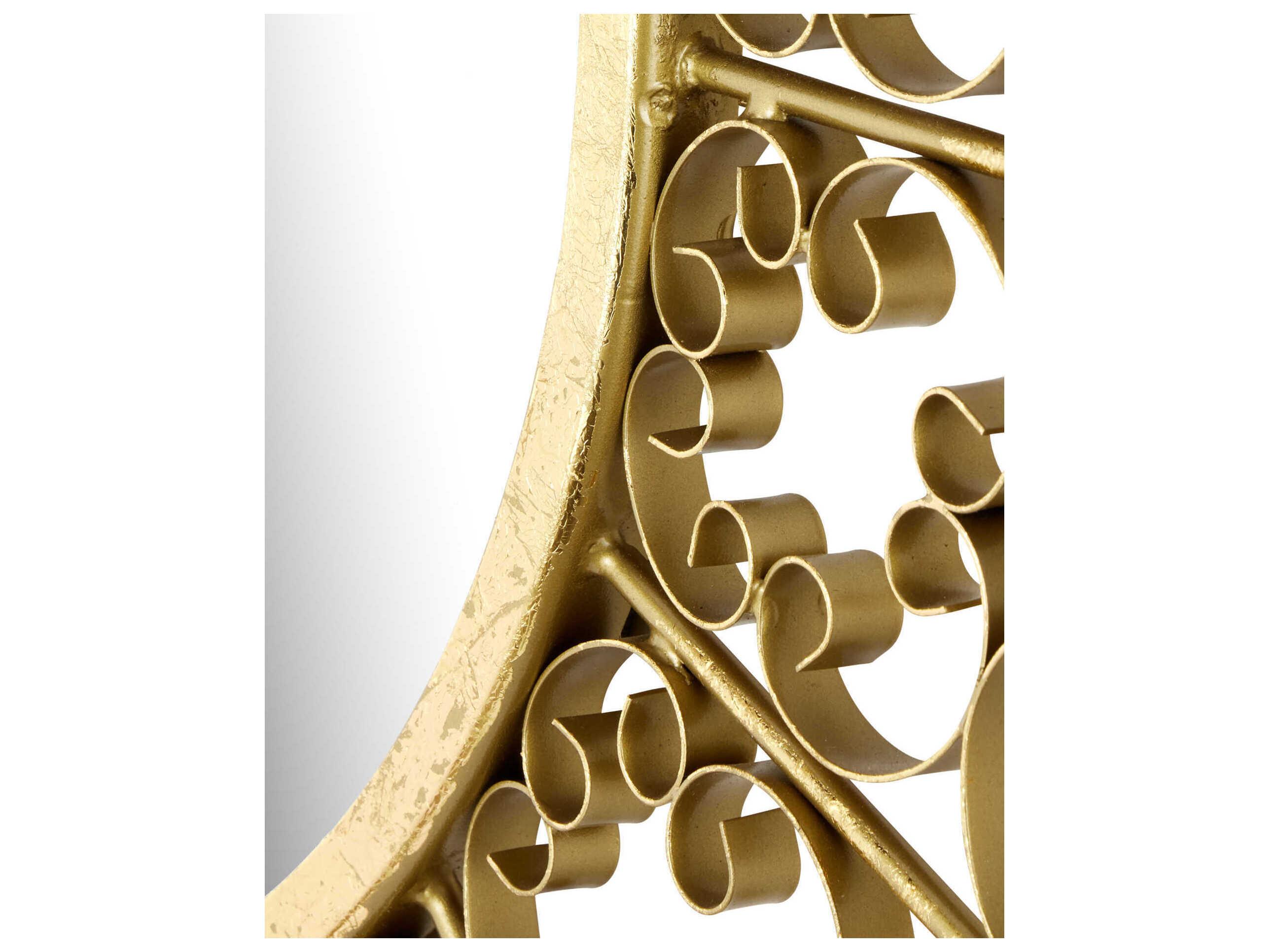 Currey & Company Levain Gold Leaf Round Wall Mirror