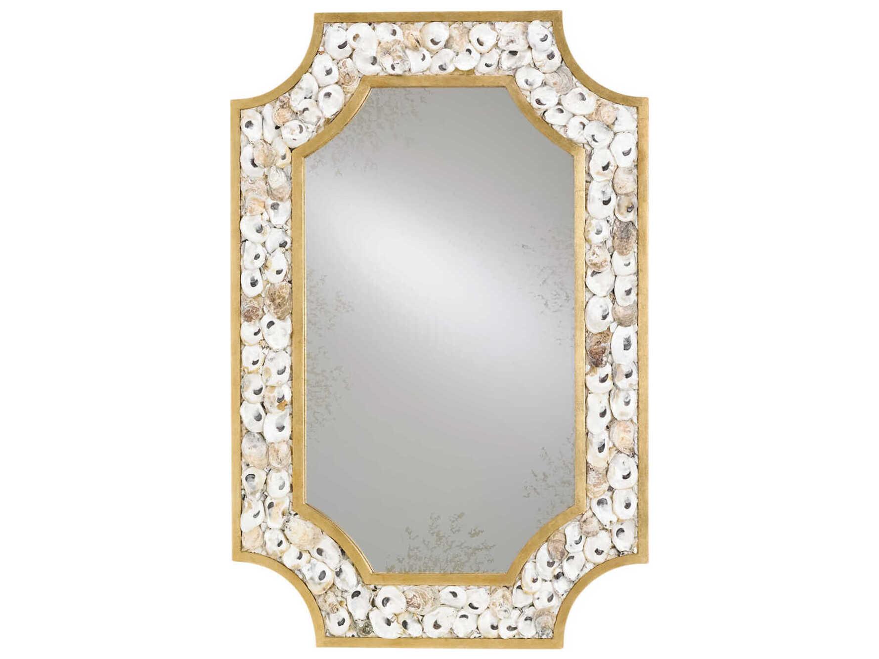 Currey & Company Margate Contemporary Gold Leaf Rectangular Wall Mirror