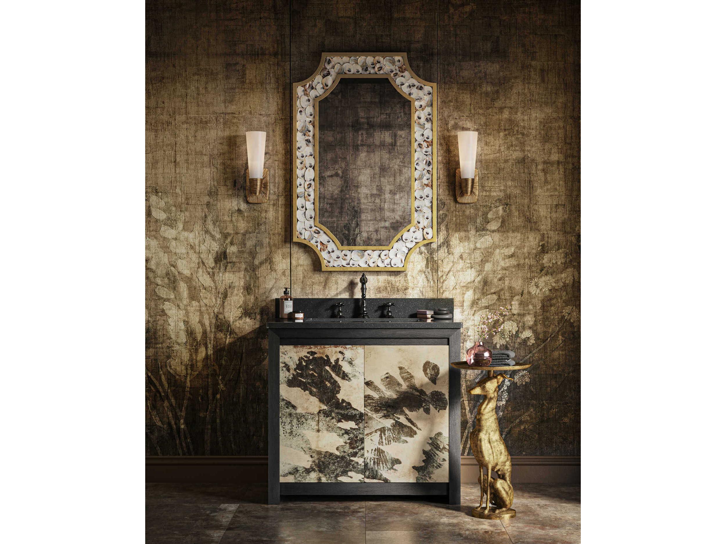 Currey & Company Margate Contemporary Gold Leaf Rectangular Wall Mirror