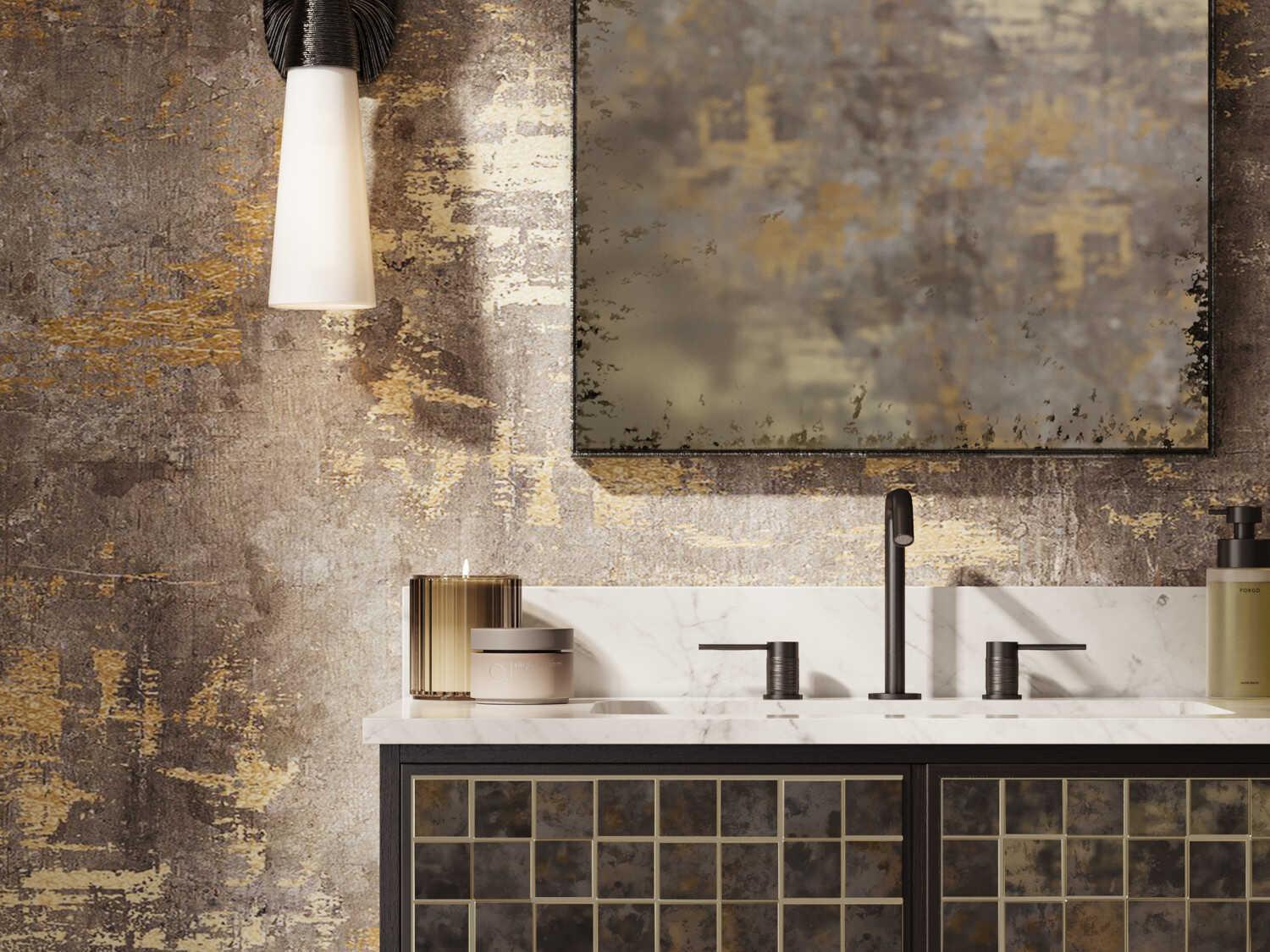 Currey & Company Rene Pyrite Bronze Rectangular Antique Mirror