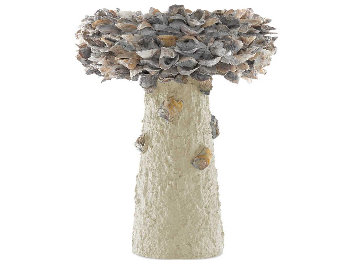 Currey & Company Oyster Shell Medium Bird Bath