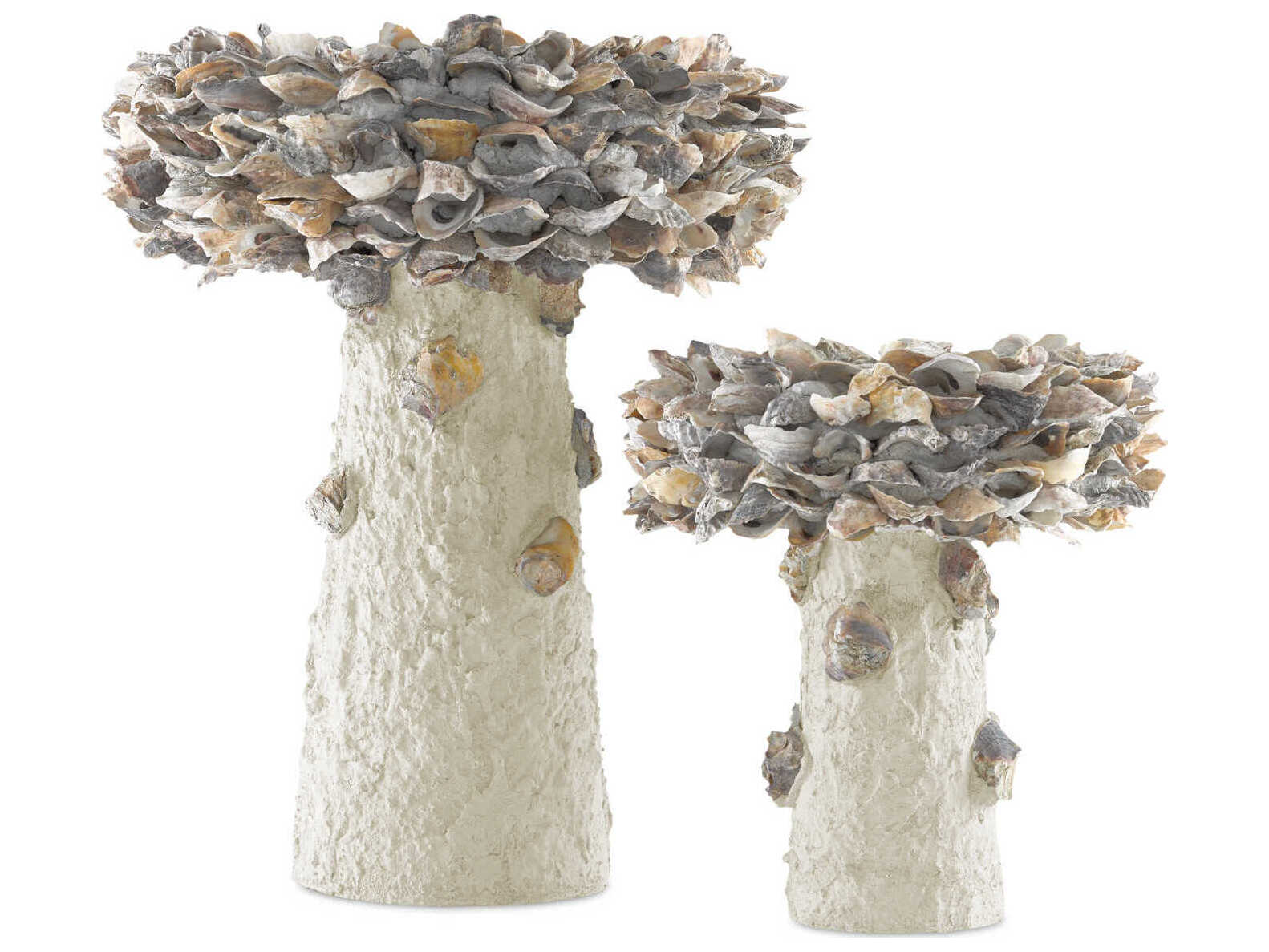 Currey & Company Oyster Shell Medium Bird Bath