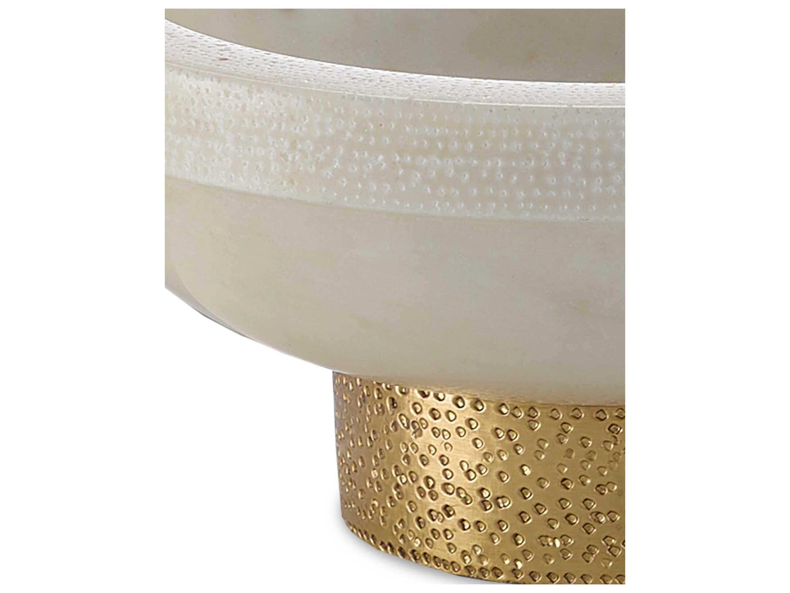 Currey & Company Valor White / Brass Small Decorative Bowl