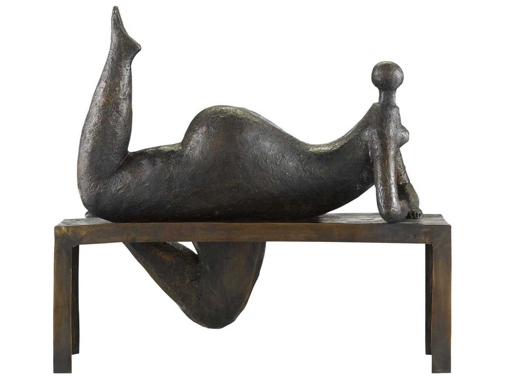 Currey & Company Bronze Odalisque Sculpture