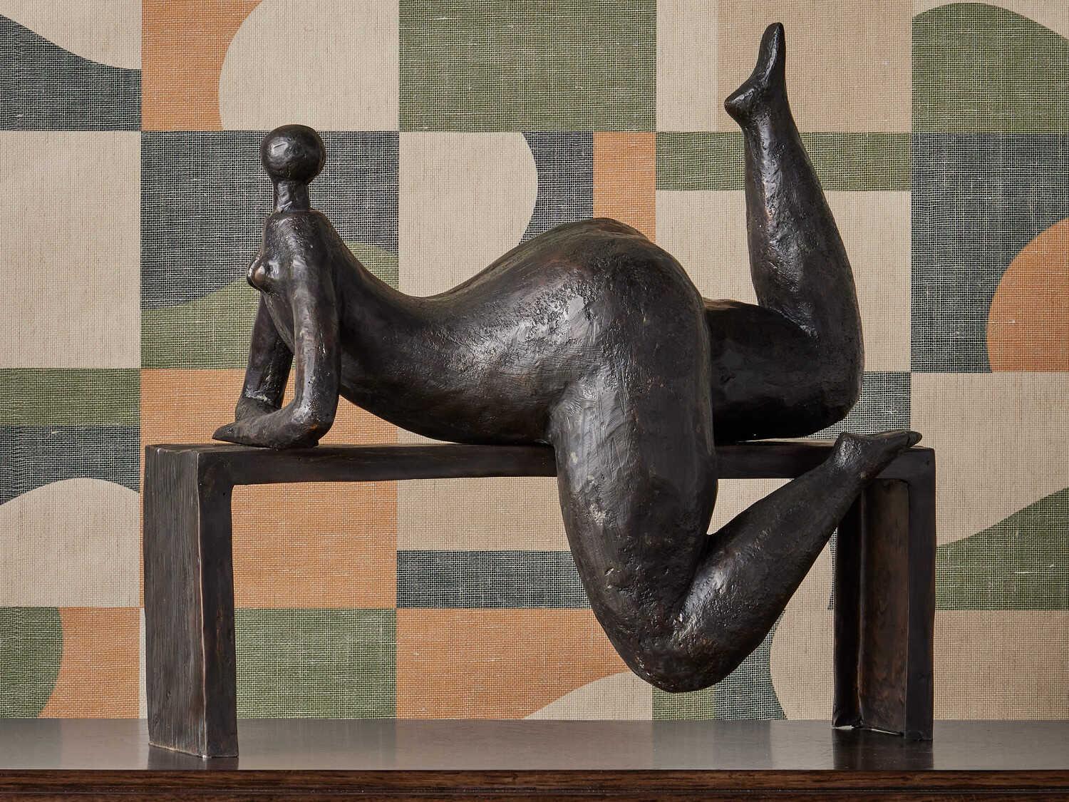 Currey & Company Bronze Odalisque Sculpture