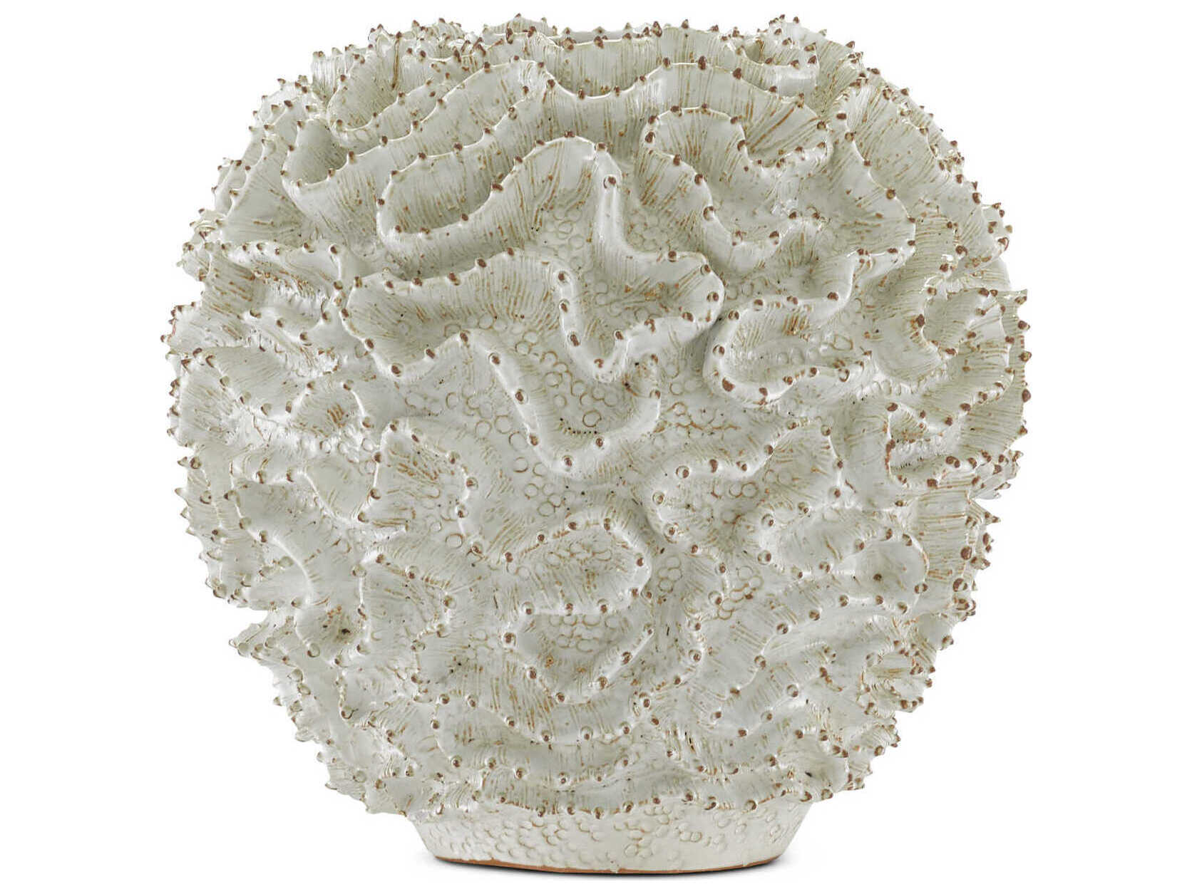 Currey & Company White / Gold 10" High Swirl Vase