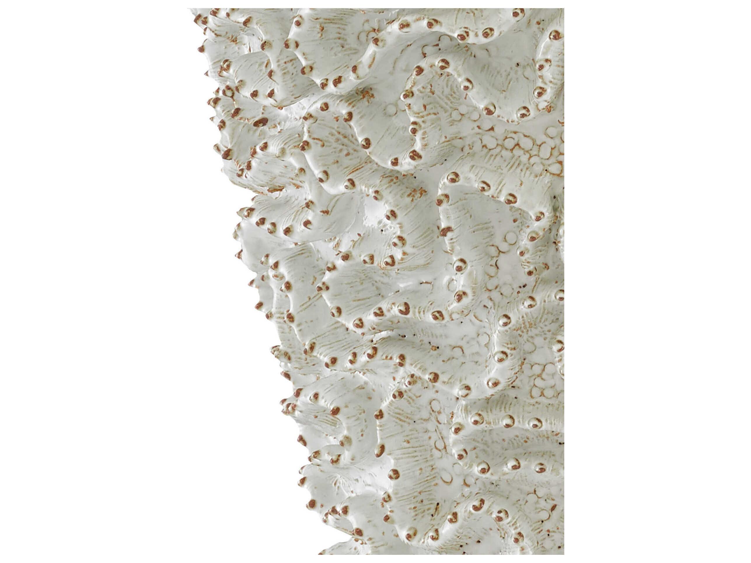 Currey & Company White / Gold 17" High Swirl Vase