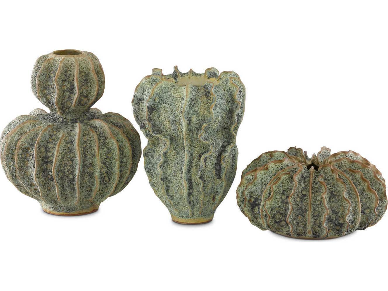 Currey & Company Sunken Boat Moss Green Double Gourd Vase