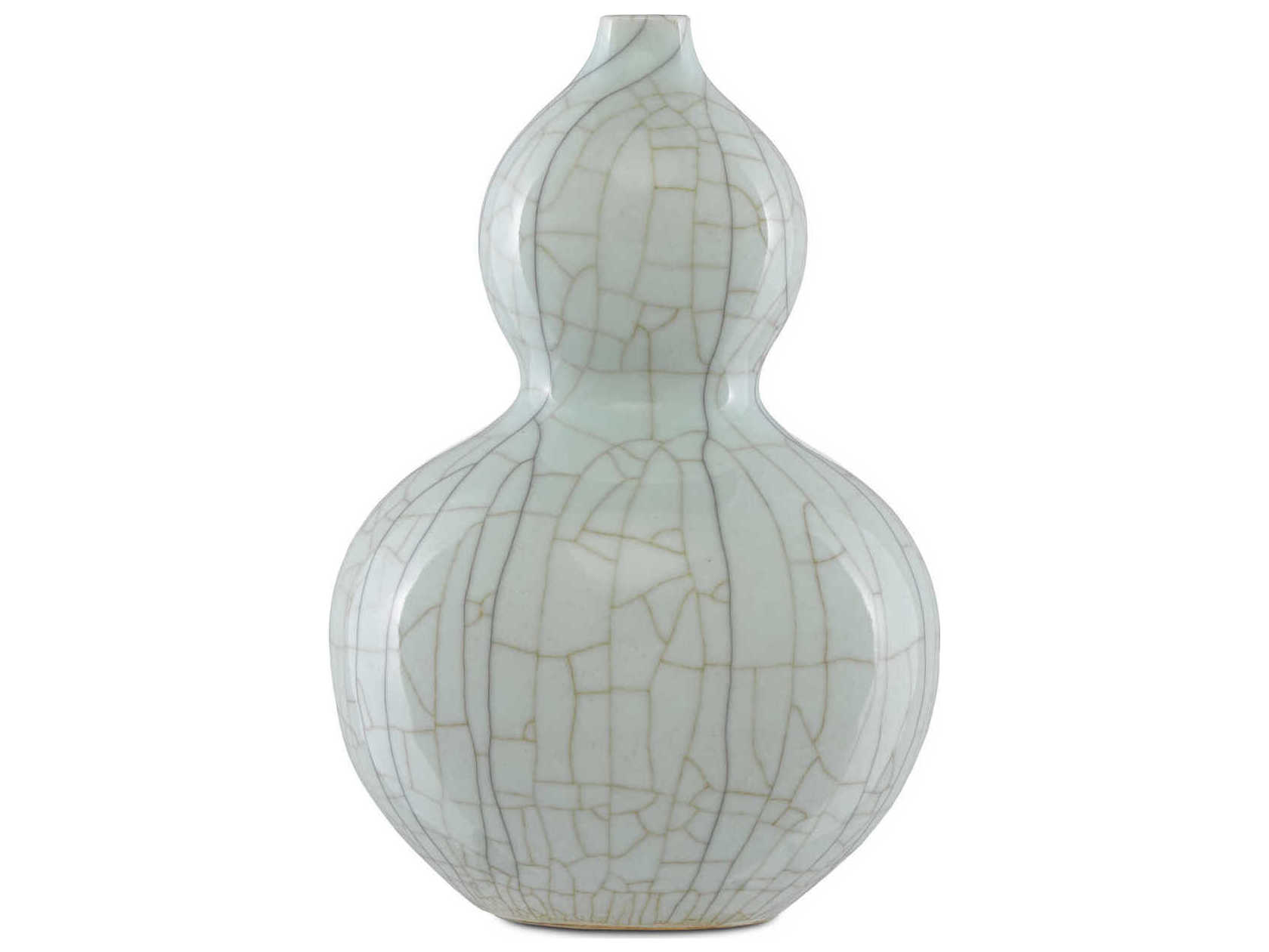 Currey & Company Celadon Crackle Maiping Double Gourd Vase