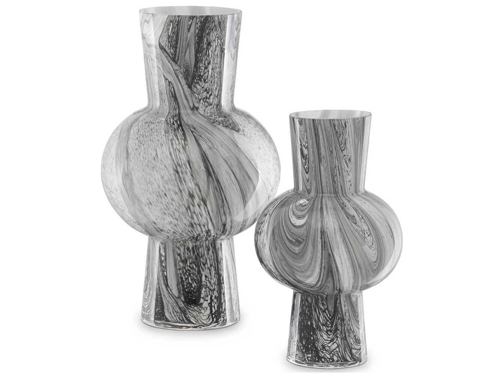 Currey & Company Stormy Sky Glass Vase Set of 2