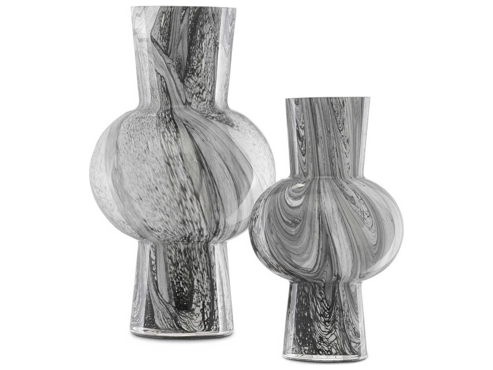 Currey & Company Stormy Sky Glass Vase Set of 2