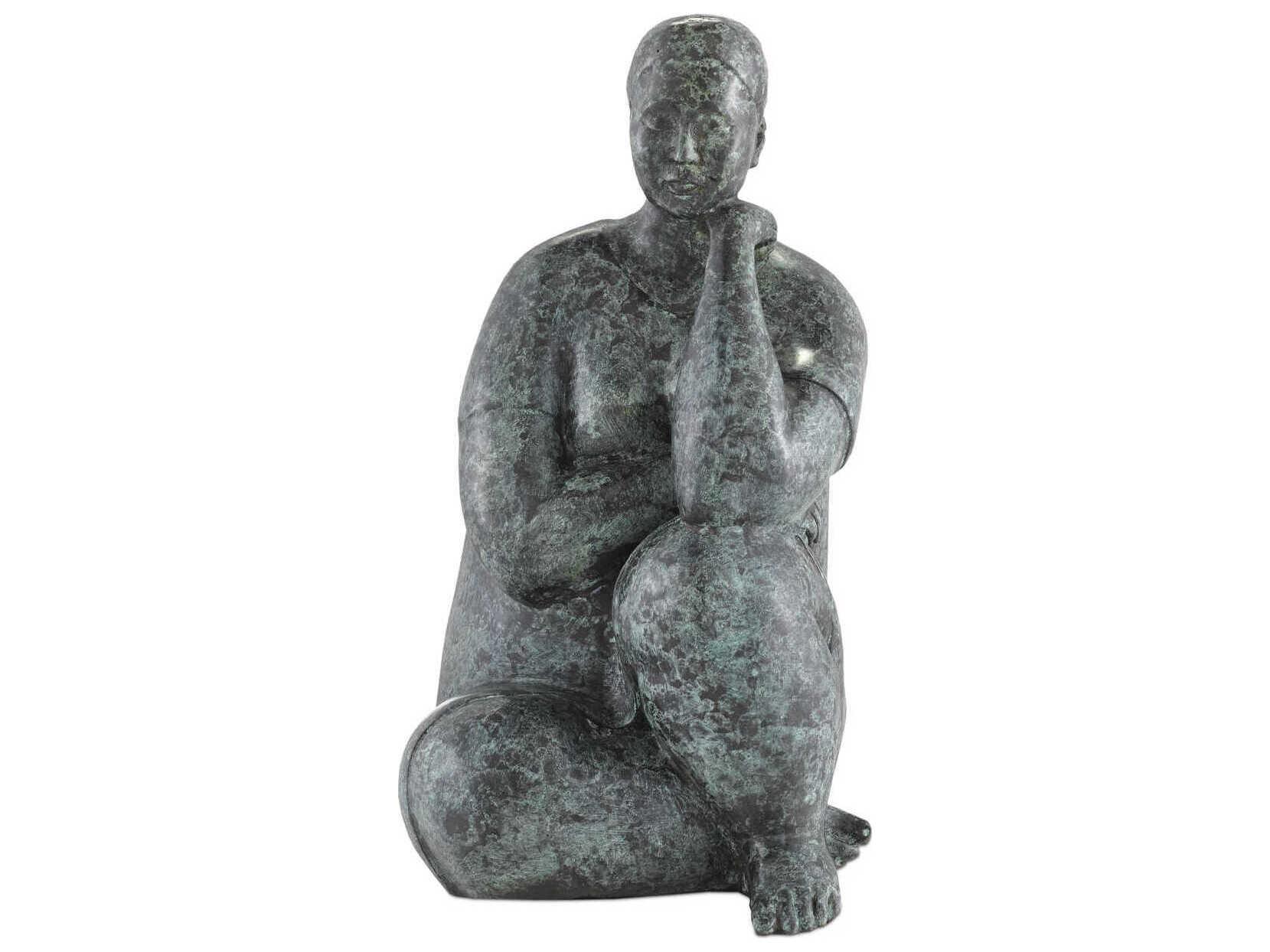 Currey & Company Granite Green Lady Meditating Sculpture