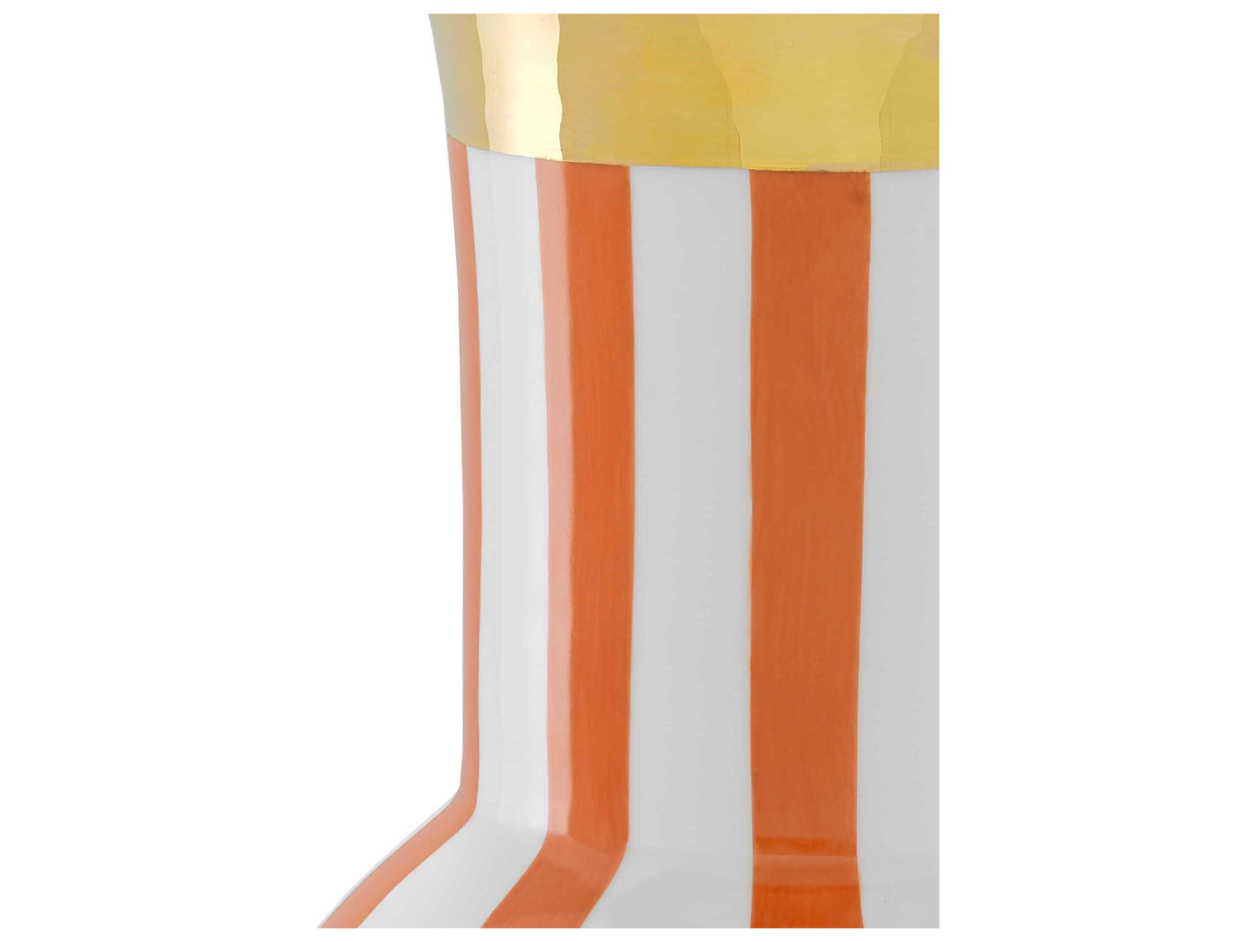 Currey & Company De Luca Coral Stripe Large Vase